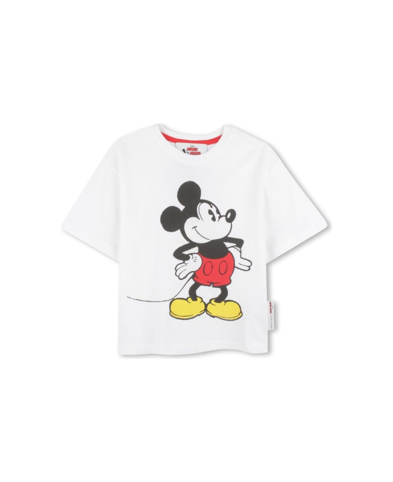 Marc Jacobs White Crewneck T-shirt With Maxi Logo Print On Front And Rear In Cotton Boy - White