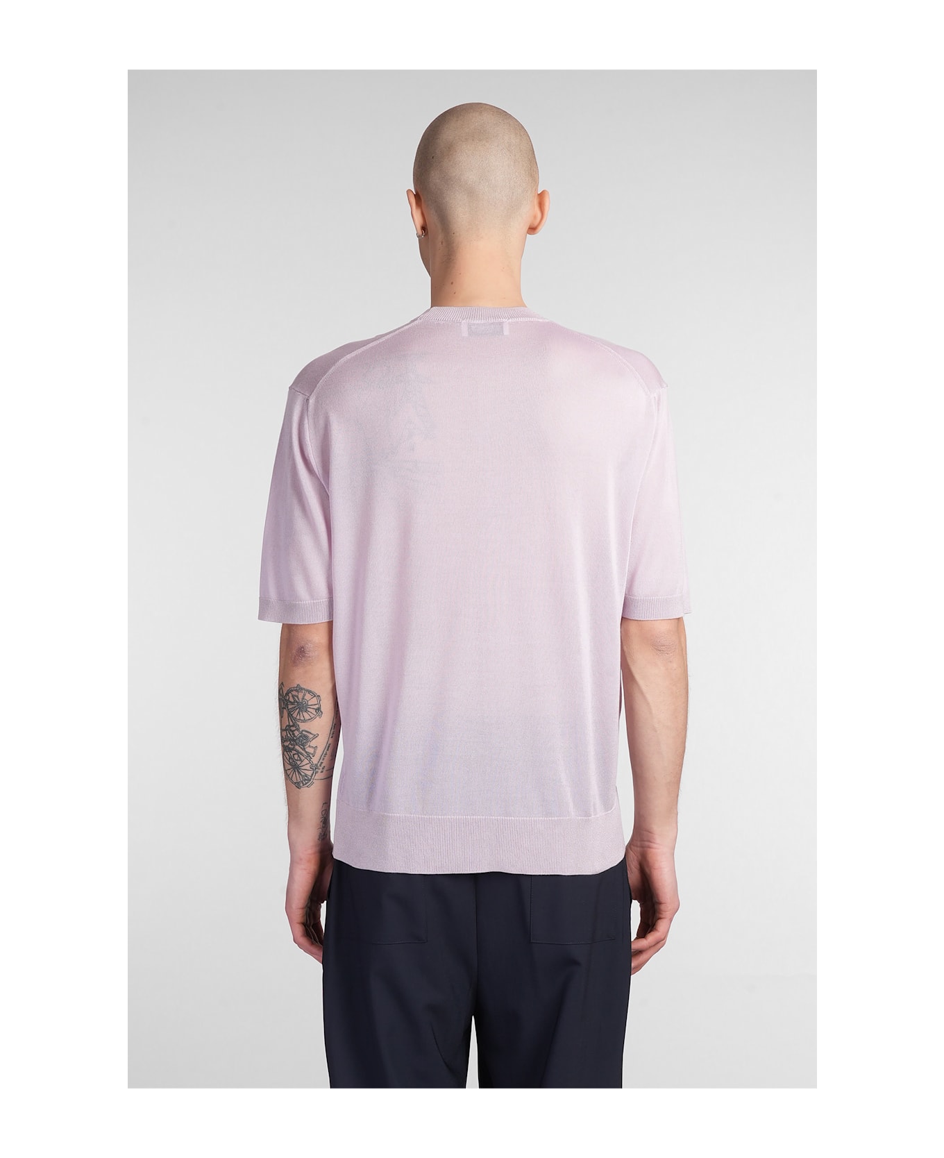 Laneus T-shirt In Lilla Wool And Polyester - Lilla