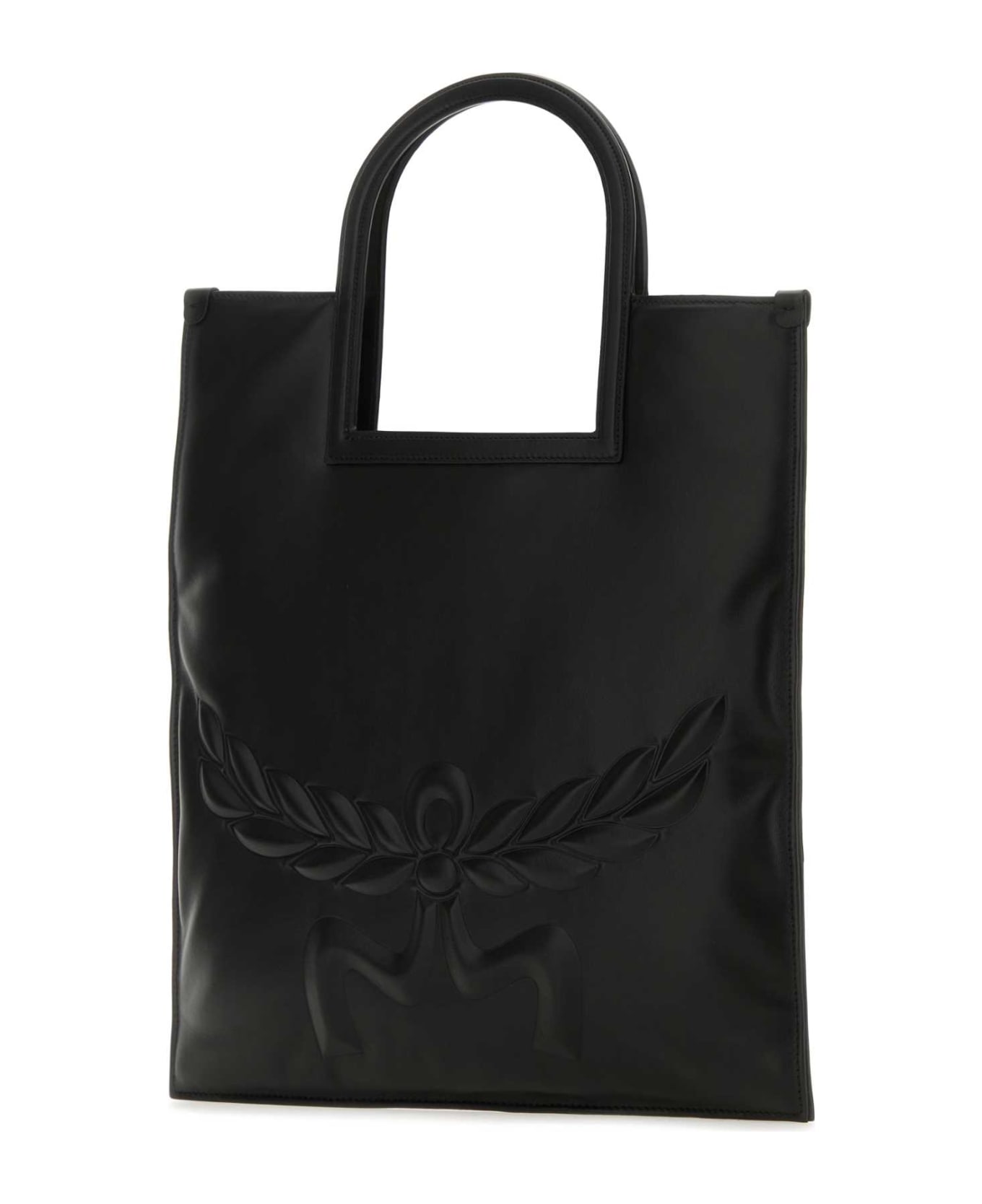 MCM Black Nappa Leather Aren Shopping Bag - Black
