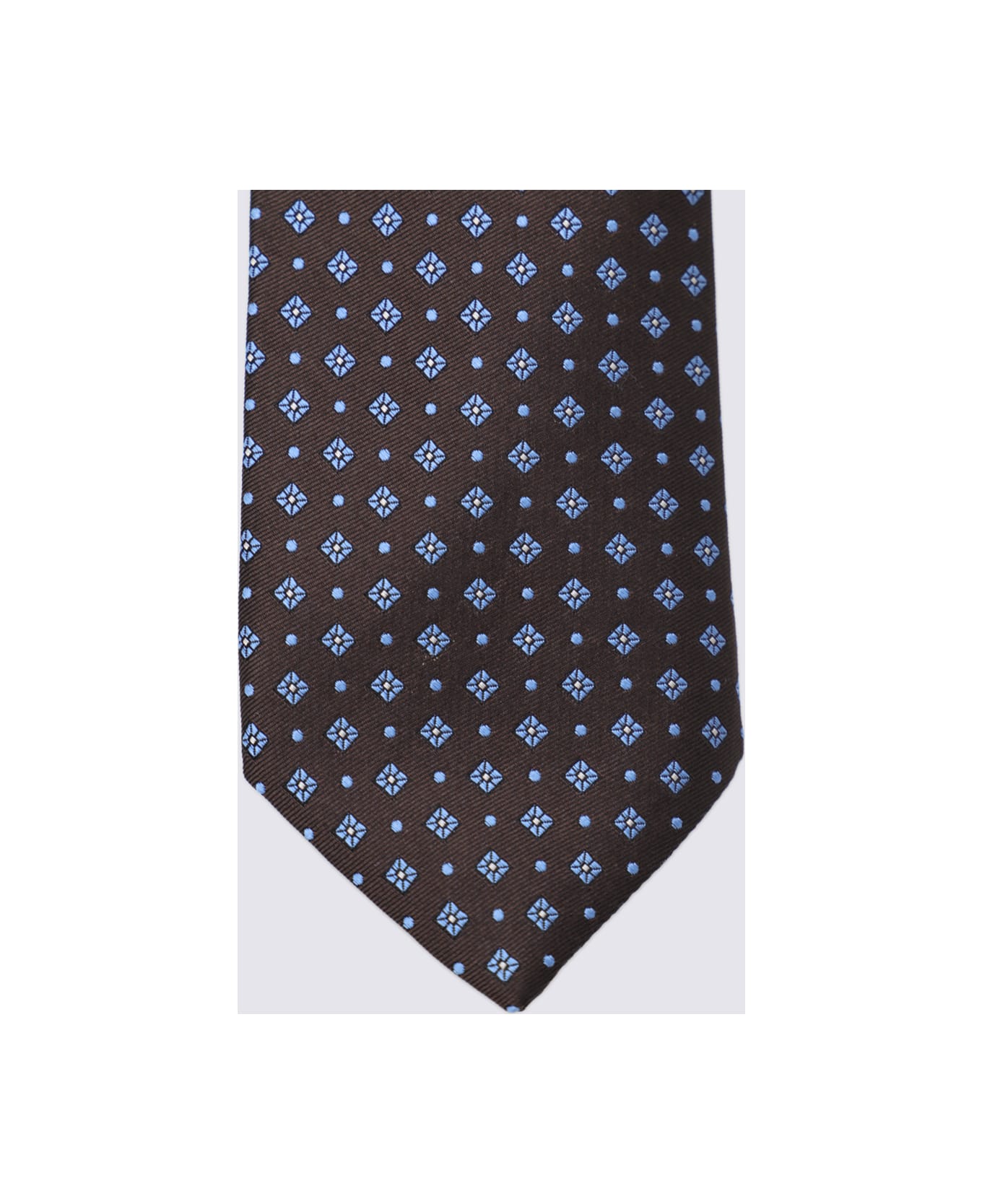 Canali Black And Blue Wool Tie