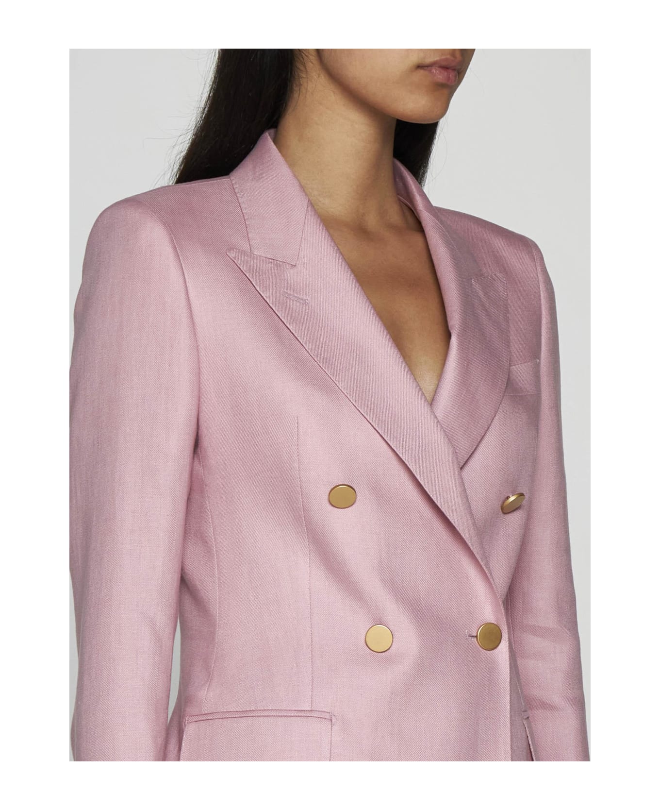 Tagliatore Parigi Double-breasted Linen Suit - Pink