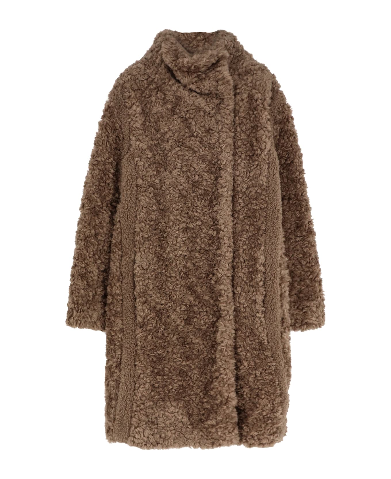 Hugo Boss Faux Fur Coat - OPEN BROWN