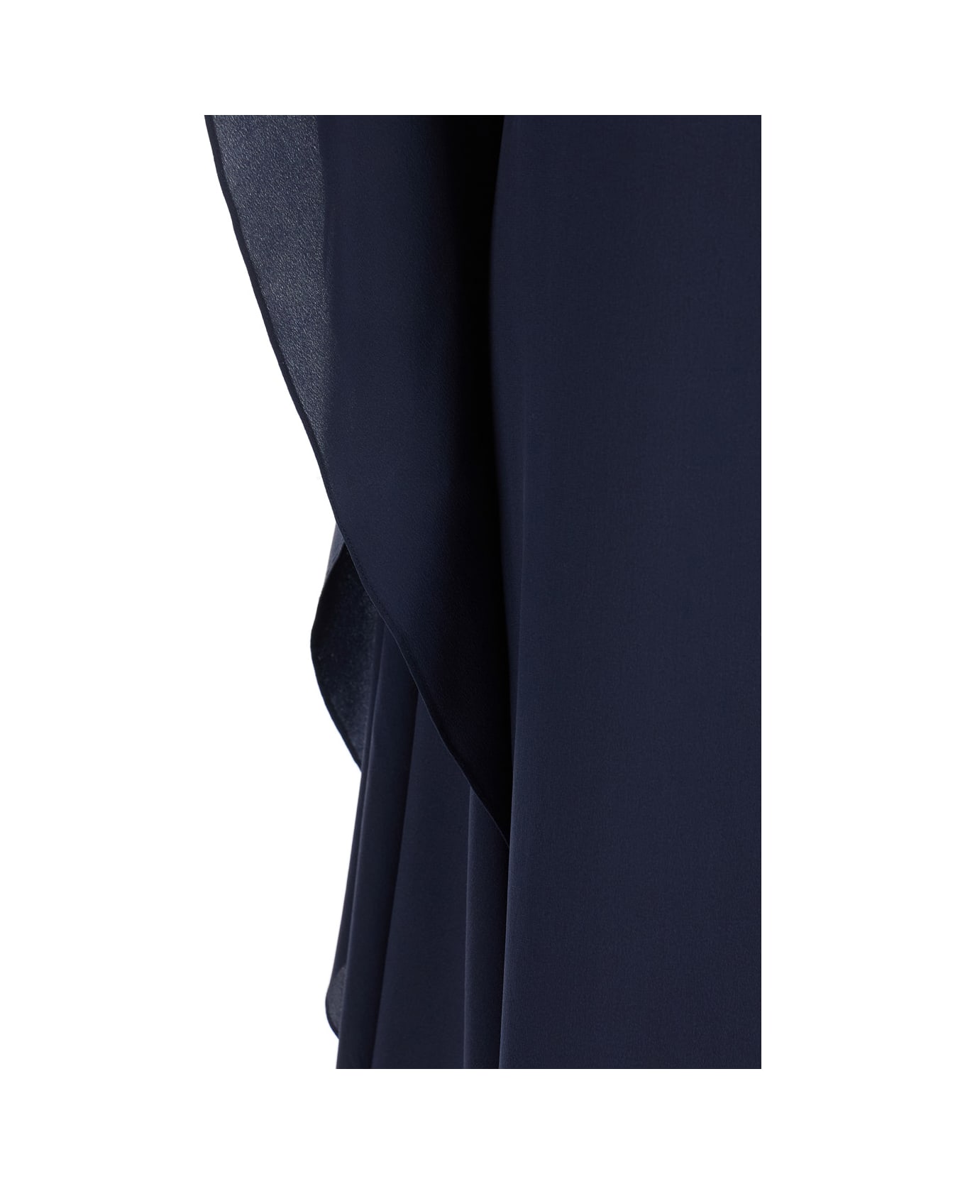 Gianluca Capannolo 
iris
 Midnight Blue Dress With Round Neck And Wide Sleeves In Silk Woman - Blu