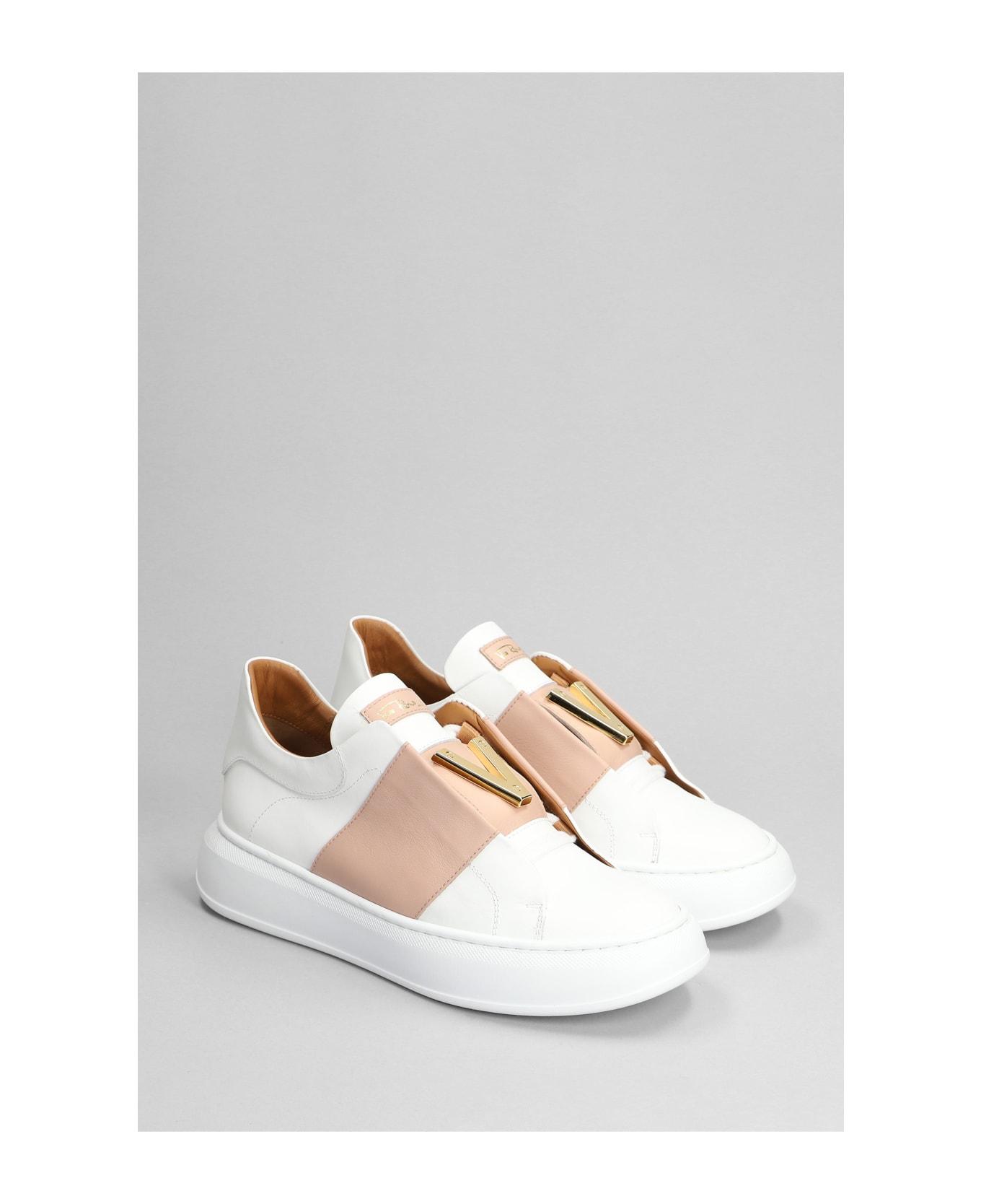 Via Roma 15 Sneakers In White Leather - white スニーカー