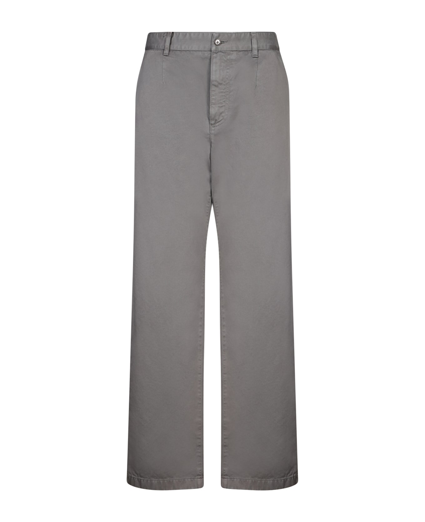 Dolce & Gabbana Trousers In Cotton Canvas - Grey