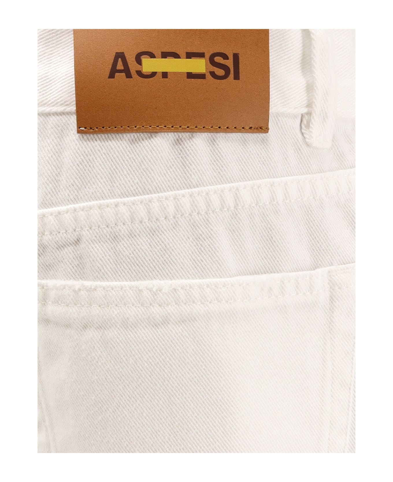 Aspesi Wide Leg Denim Trousers - White デニム