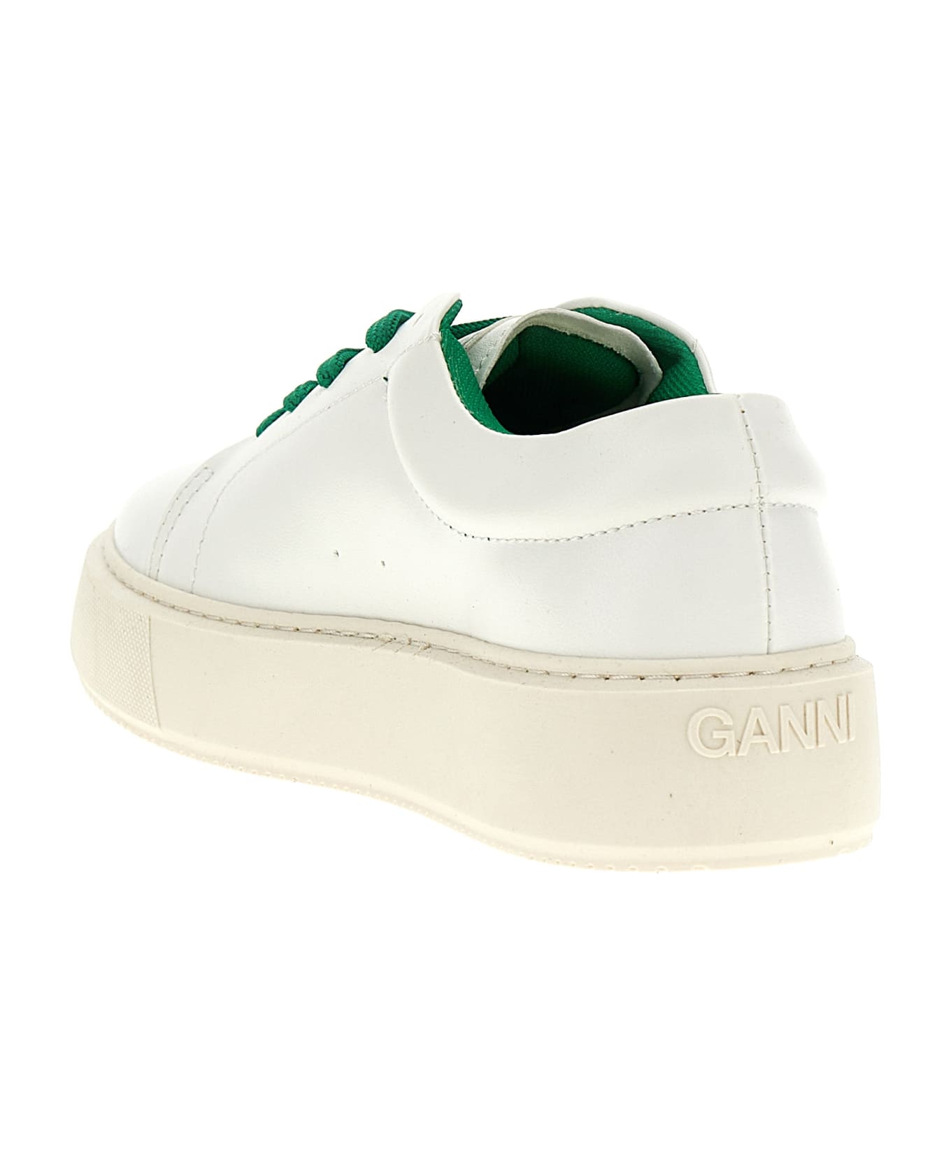 Ganni Logo Sneakers - Green スニーカー