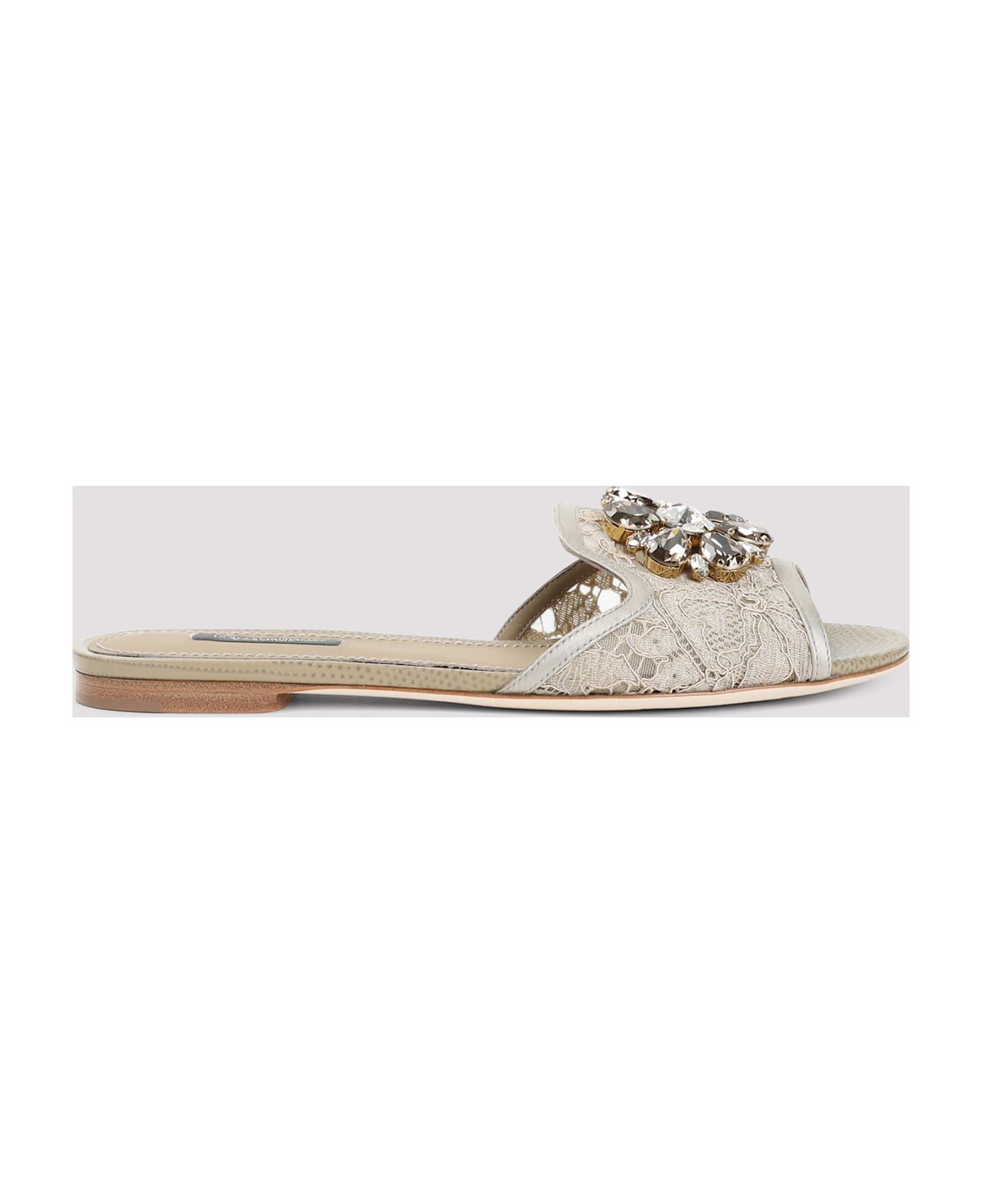 Dolce 
Gabbana Lace Flat Sandals - Sabbia