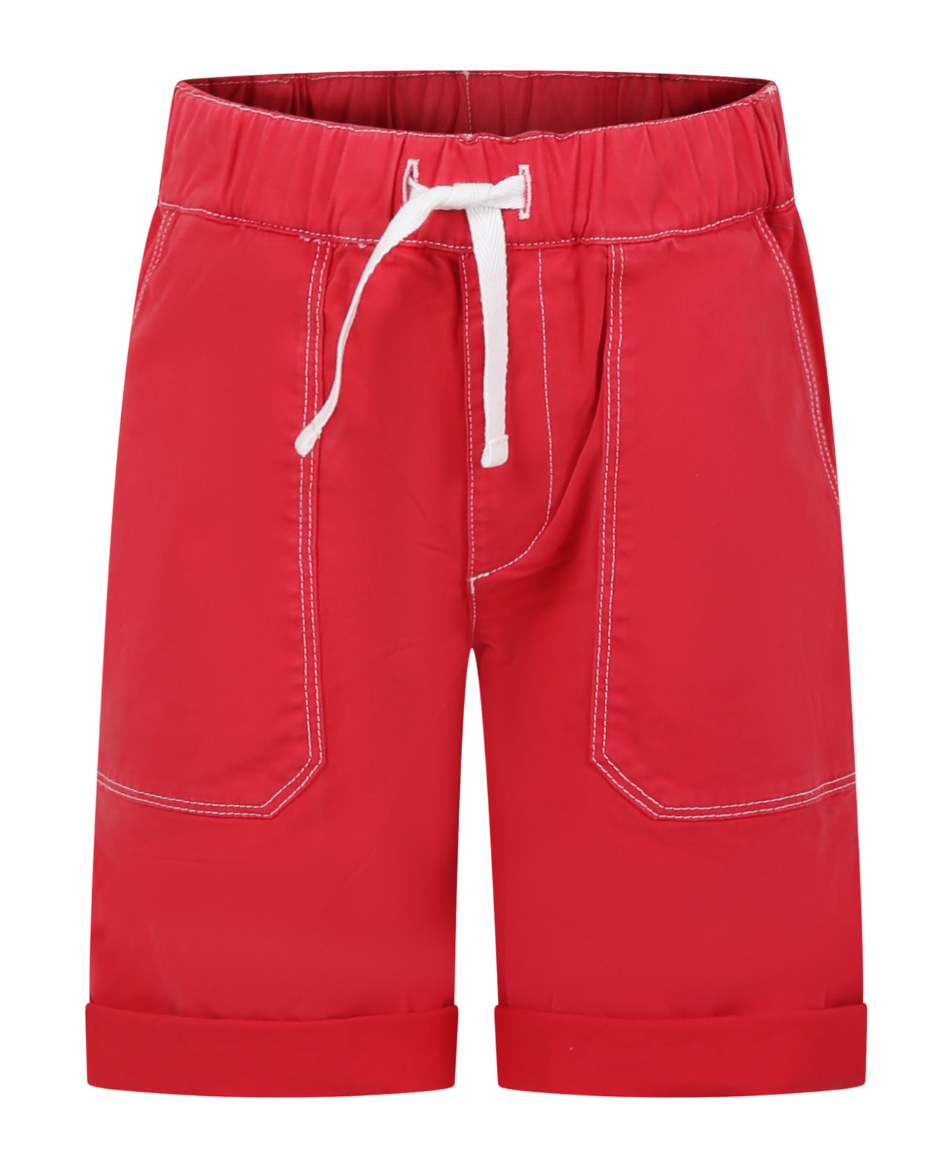 Bonpoint Red Shorts For Boy - Red