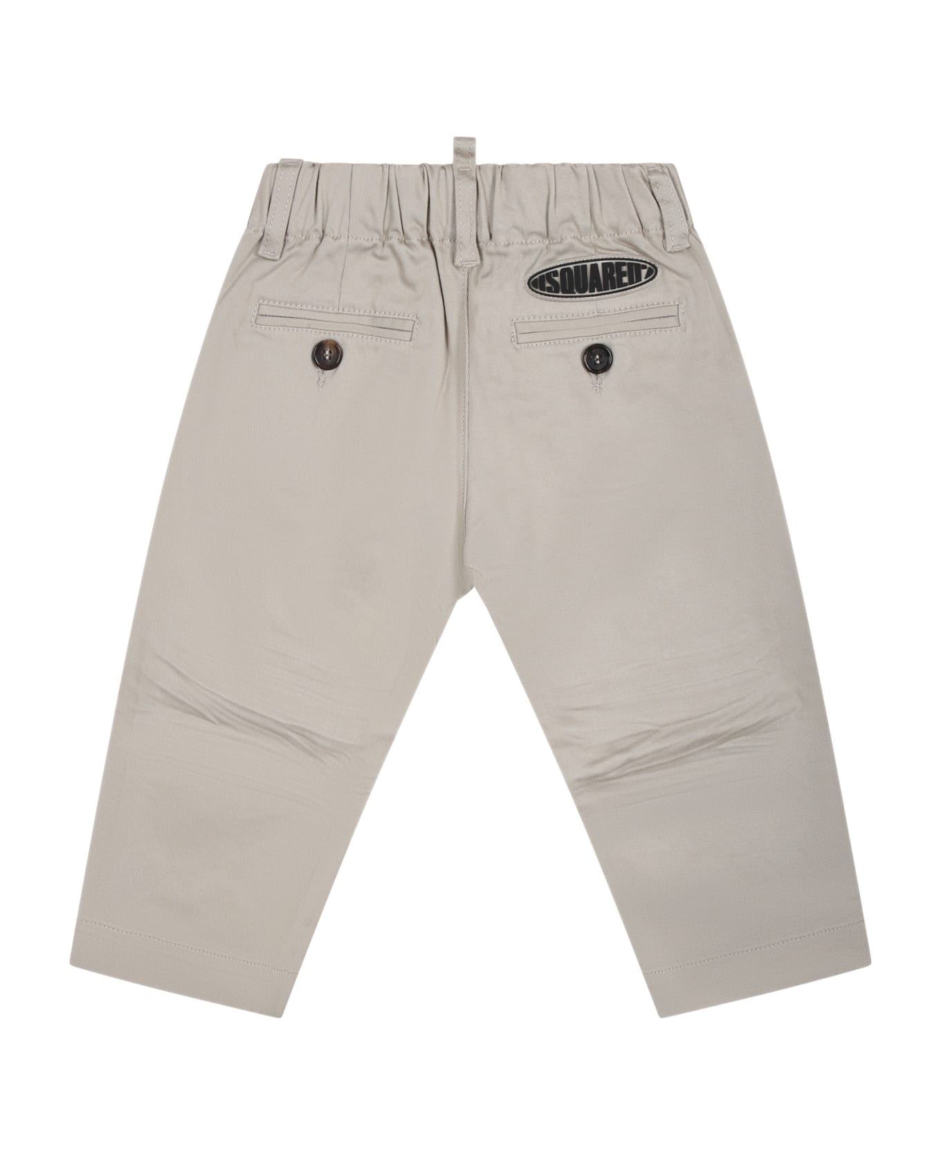 Dsquared2 Pantaloni Beige Per Neonato Con Logo - Beige ボトムス