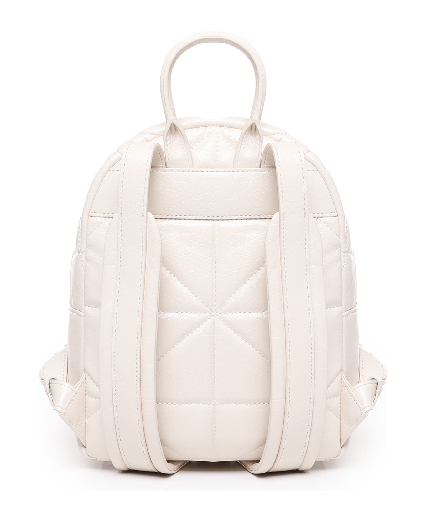 Love Moschino Quilted Rounded Geometric Backpack - White