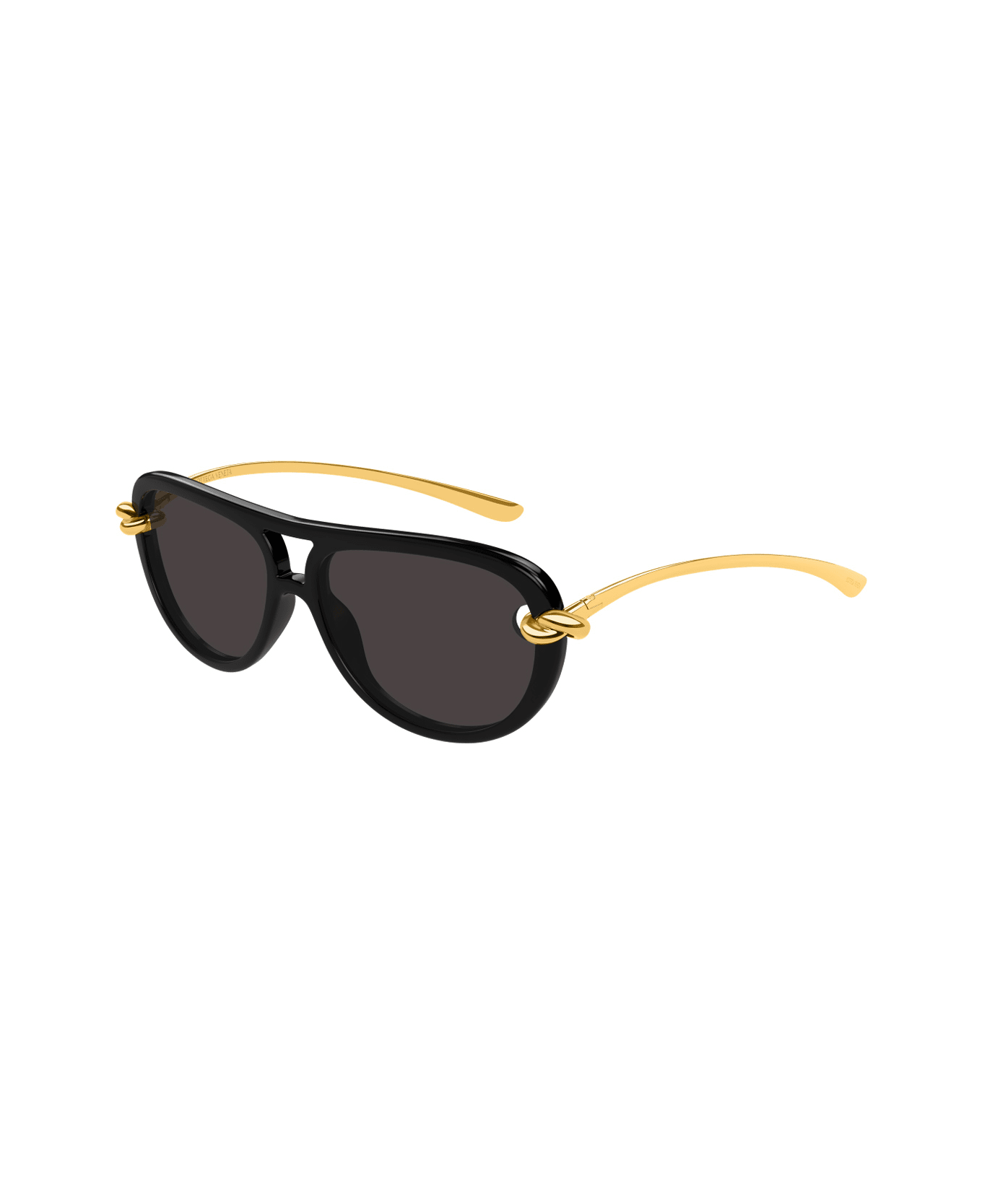 Bottega Veneta Eyewear Bottega Veneta Bv1418s Signature Icons 005 Black Gold Grey Sunglasses - Nero