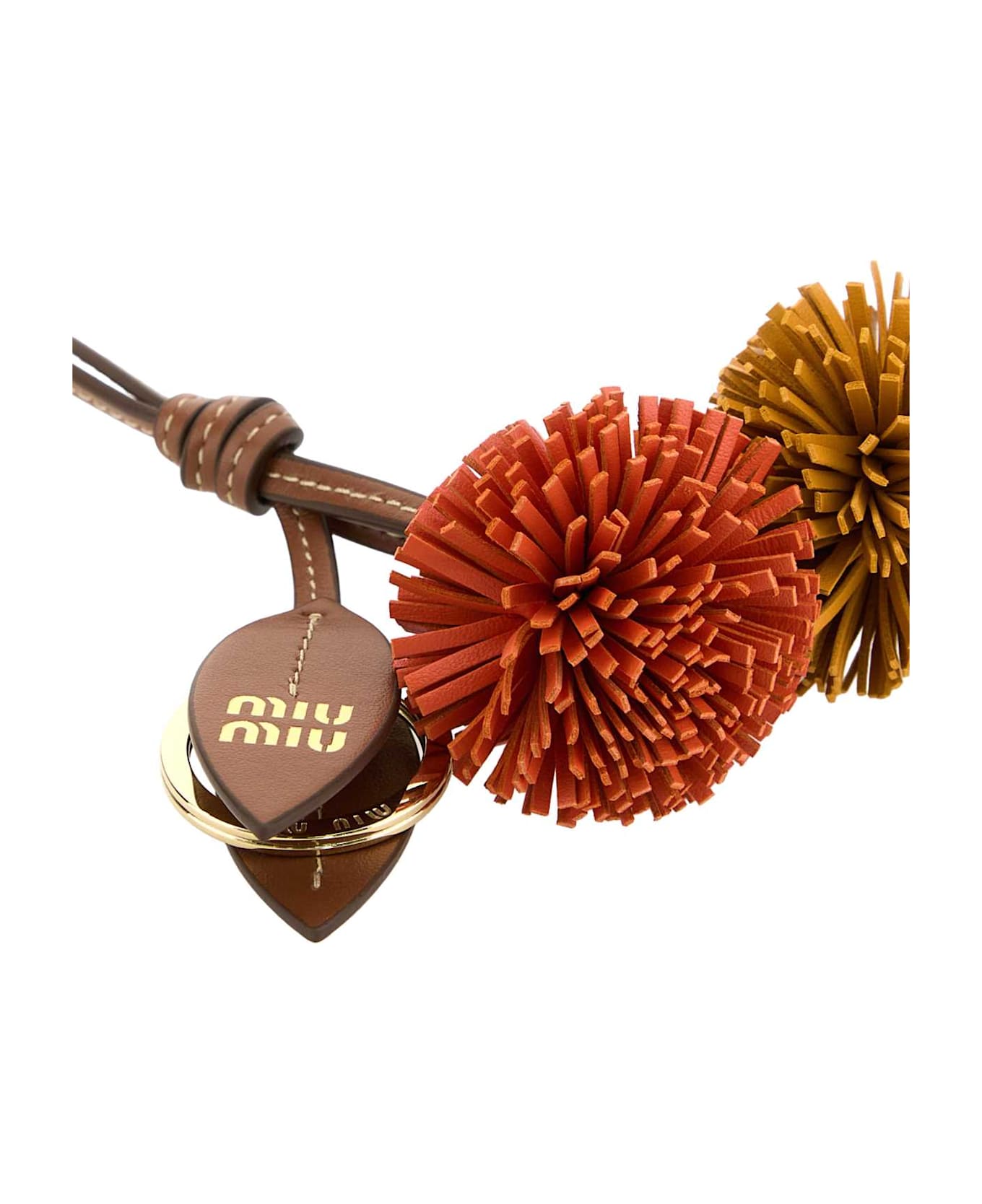 Miu Miu Multicolor Leather Charm - COGNACOCRAARANCIO