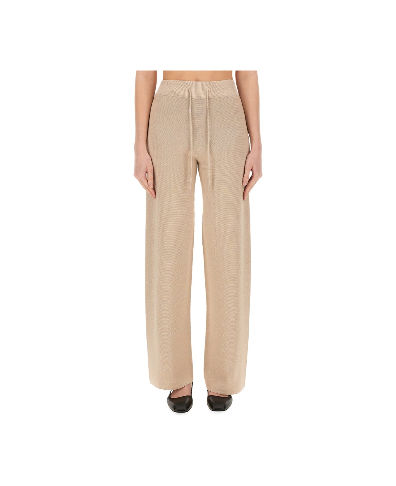 Fabiana Filippi Organic Cotton And Lurex Pants - BEIGE