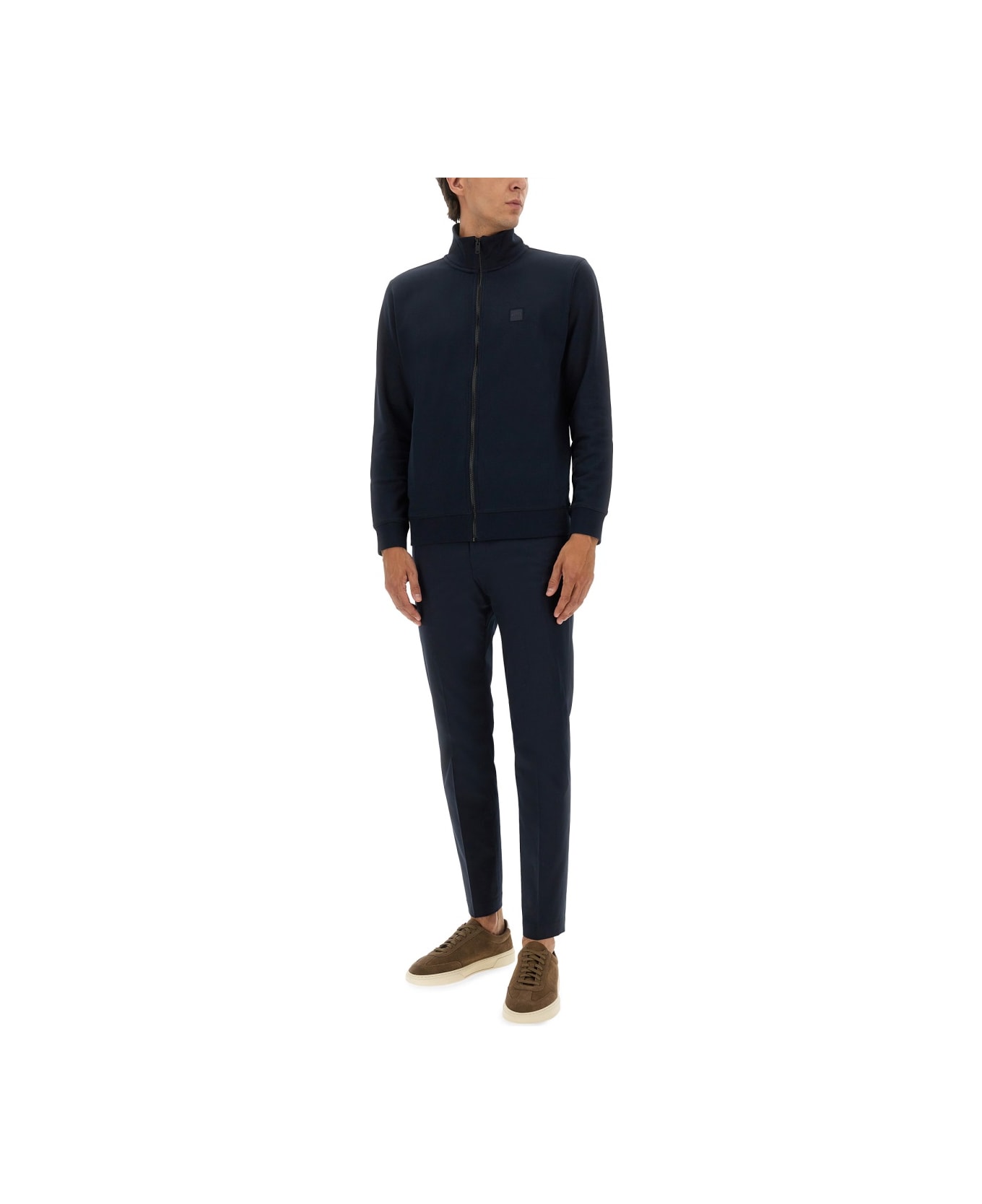 Hugo Boss Zip Sweatshirt. - BLUE