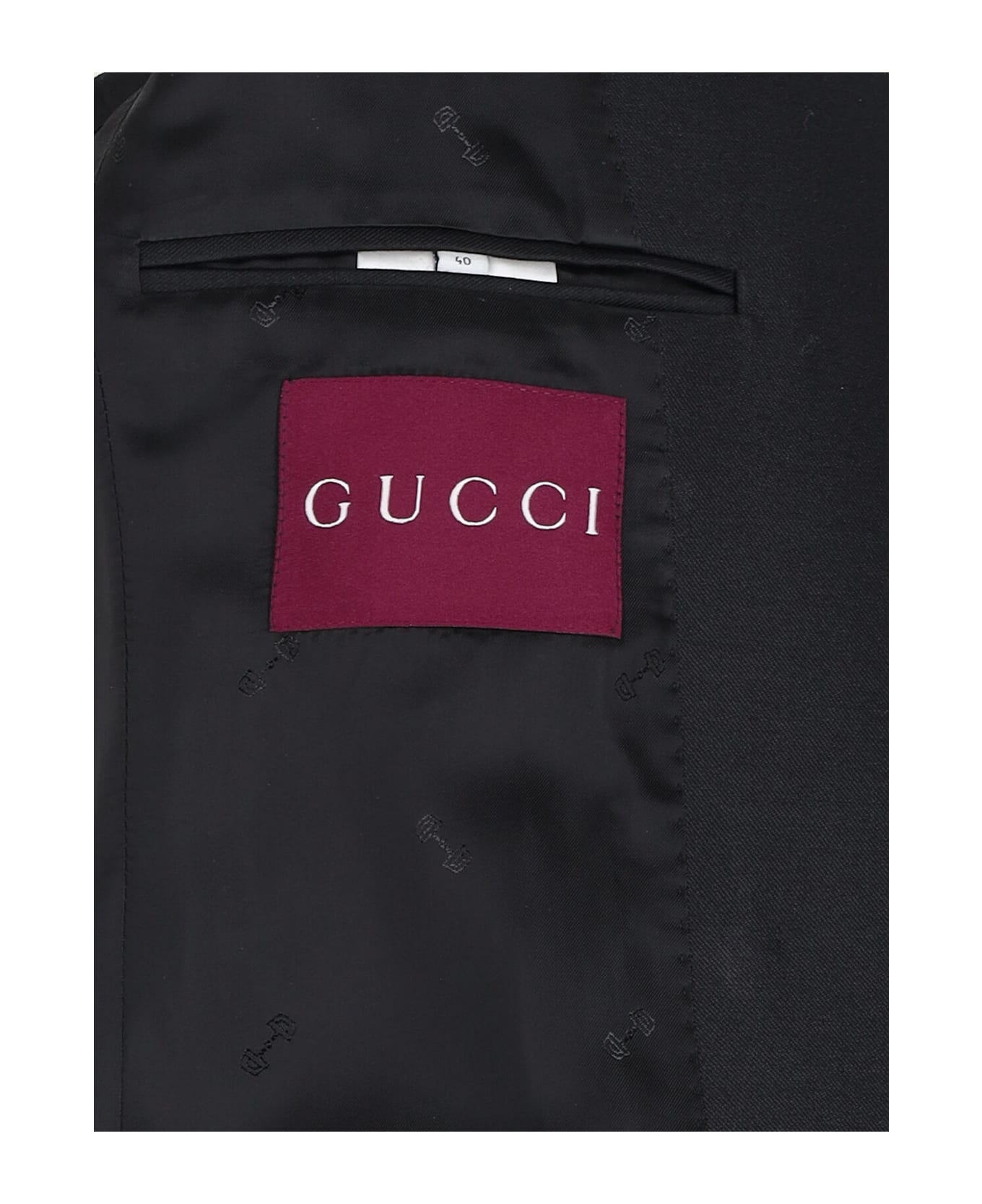 Gucci Double-breasted Wool And Silk Jacket - Black