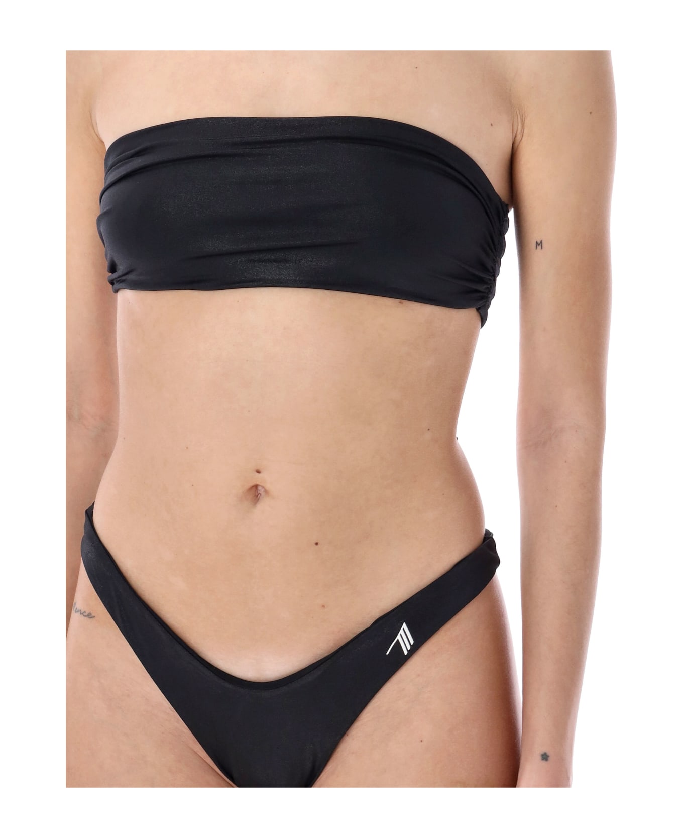 The Attico Bandeau Bikini Lycra Wet - BLACK 水着