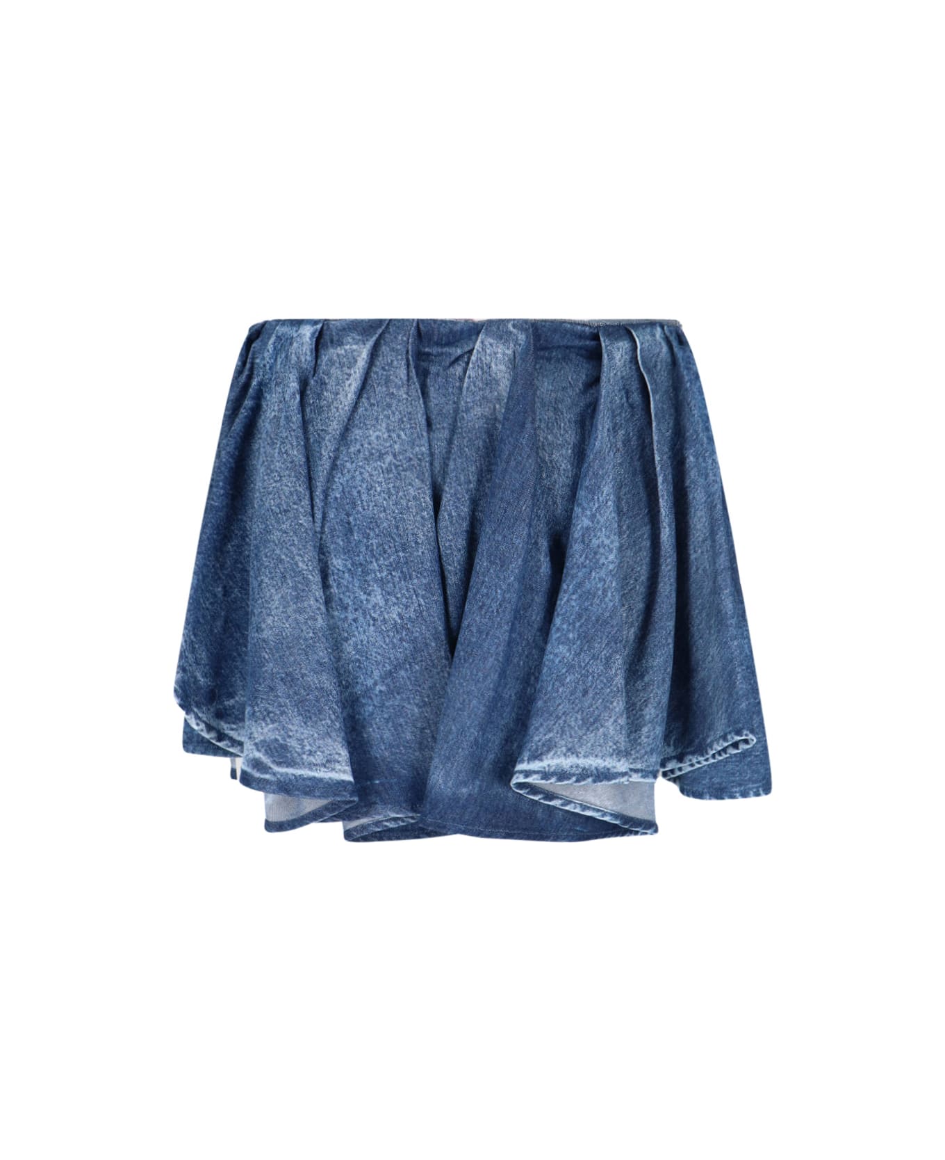 Diesel Draped Denim Mini Skirt - Blue