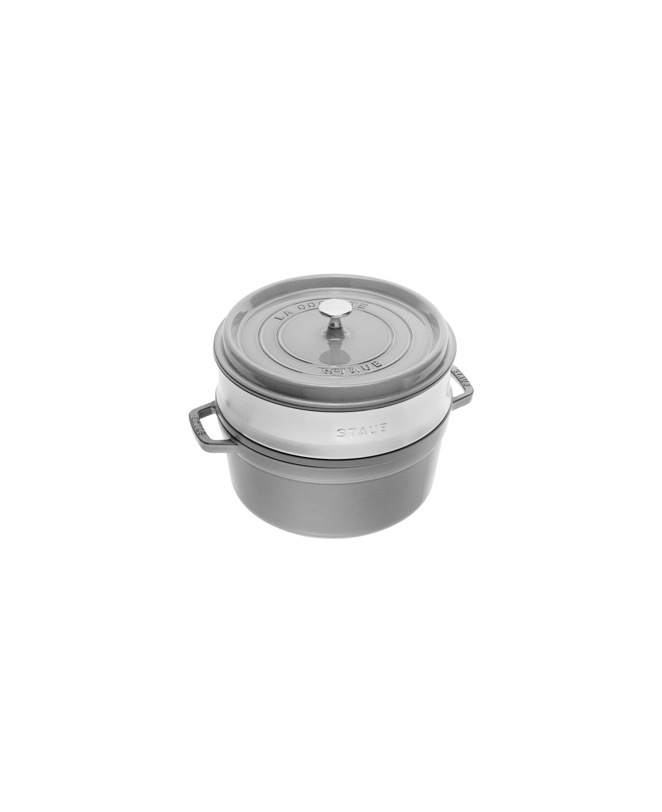 Staub Cocotte Con Cestello A Vapore Rotonda - Bianco