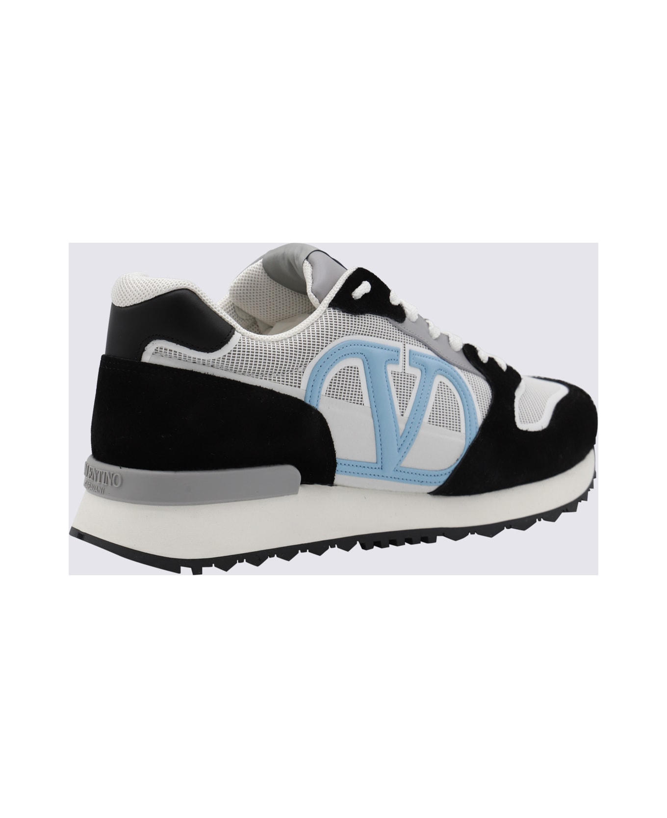 Valentino Garavani Grey And Black Sneakers - White