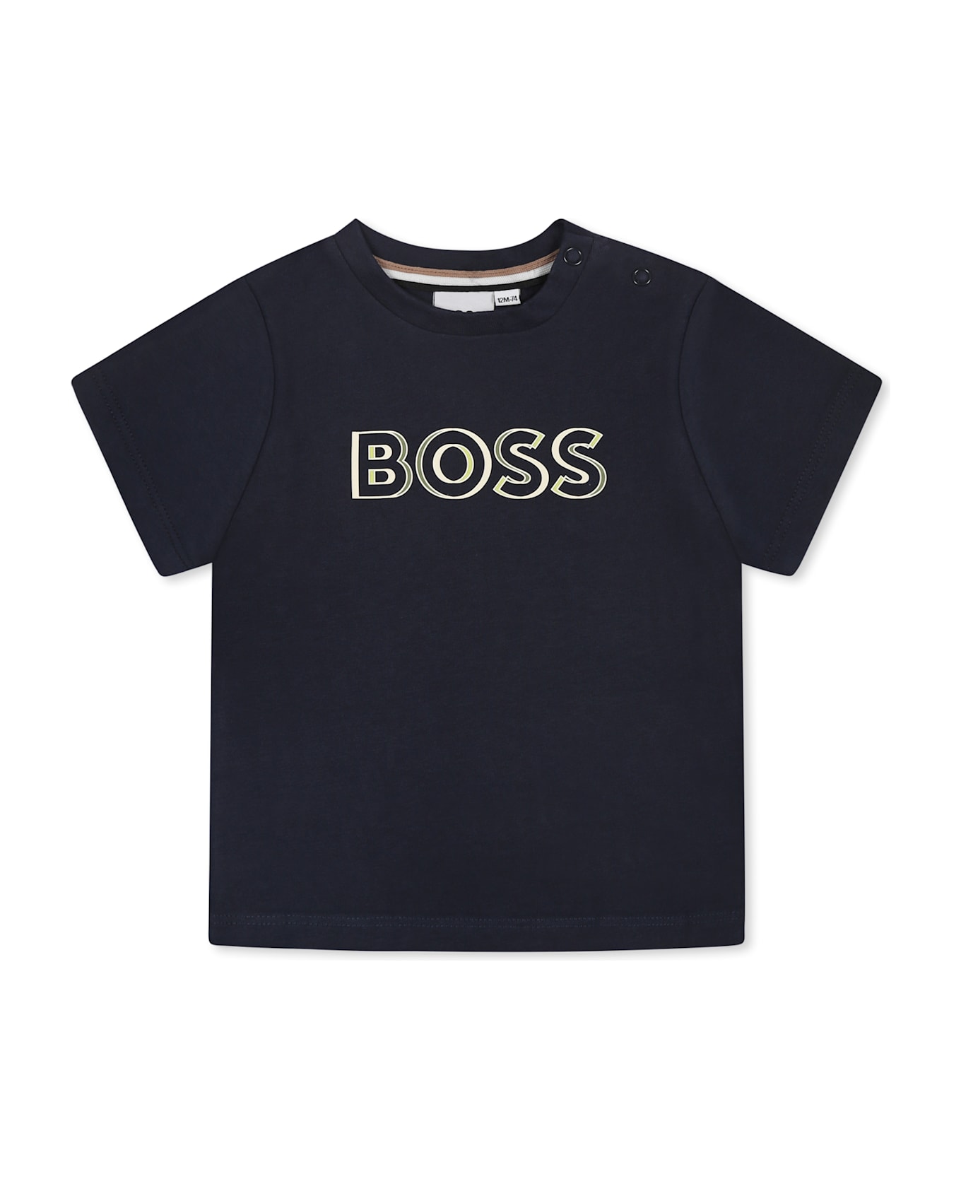 Hugo Boss Blue T-shirt For Baby Boy With Logo - Blue
