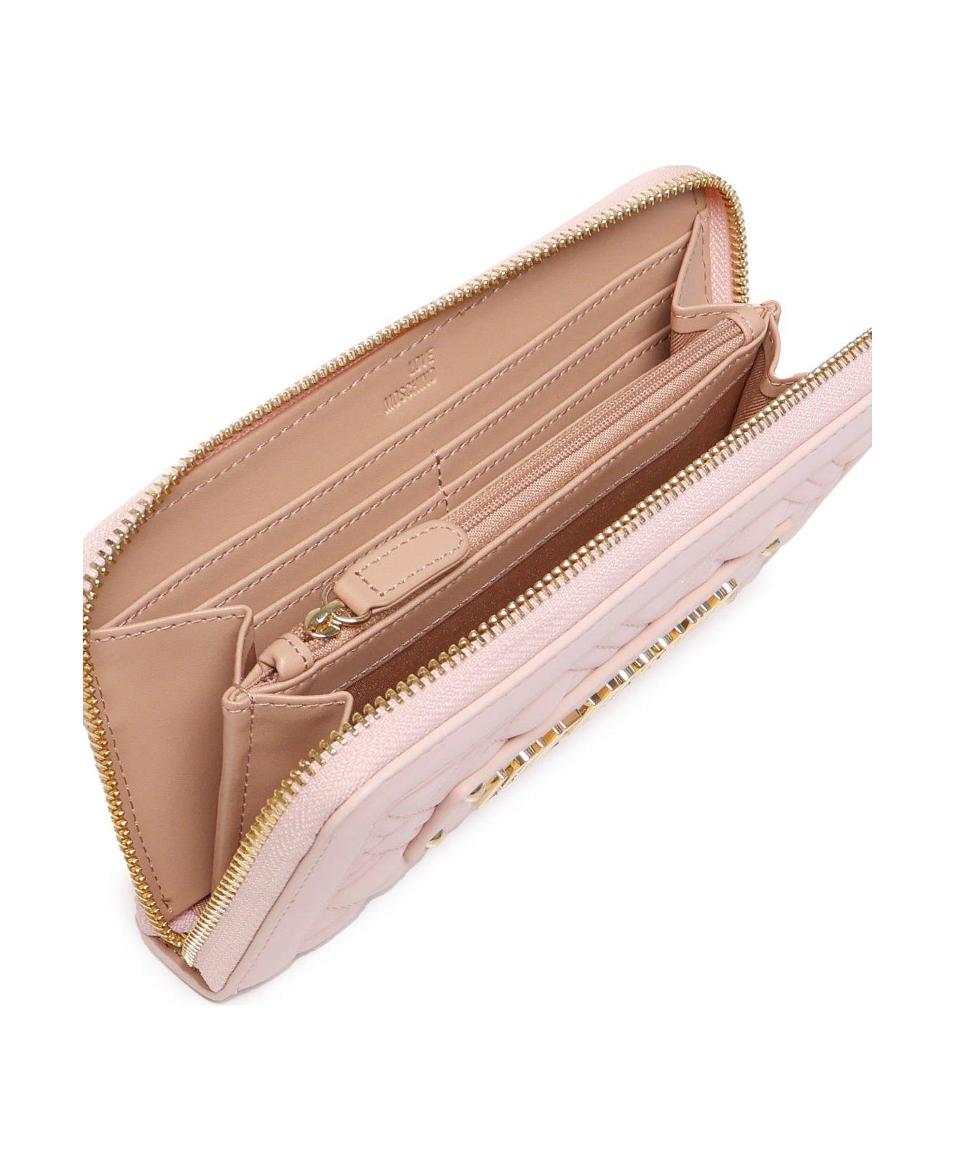 Love Moschino Quilted Zip Around Wallet - Pink