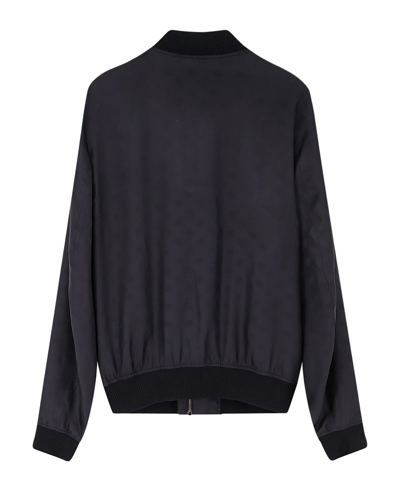 Dolce 
Gabbana Silk Jacket With All-over Dg Print - Black