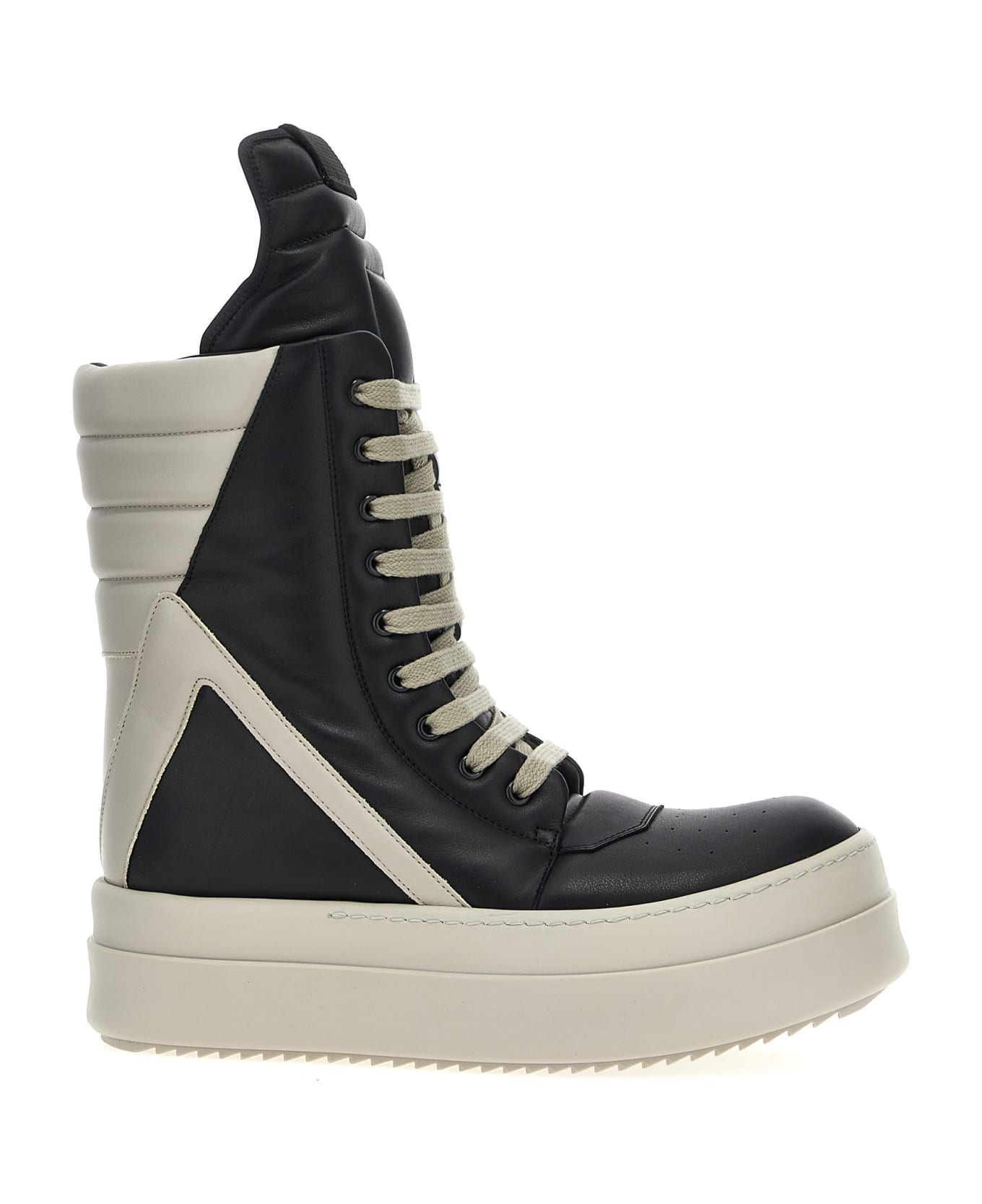 Rick Owens 'mega Geobaskets' Sneakers - White/Black