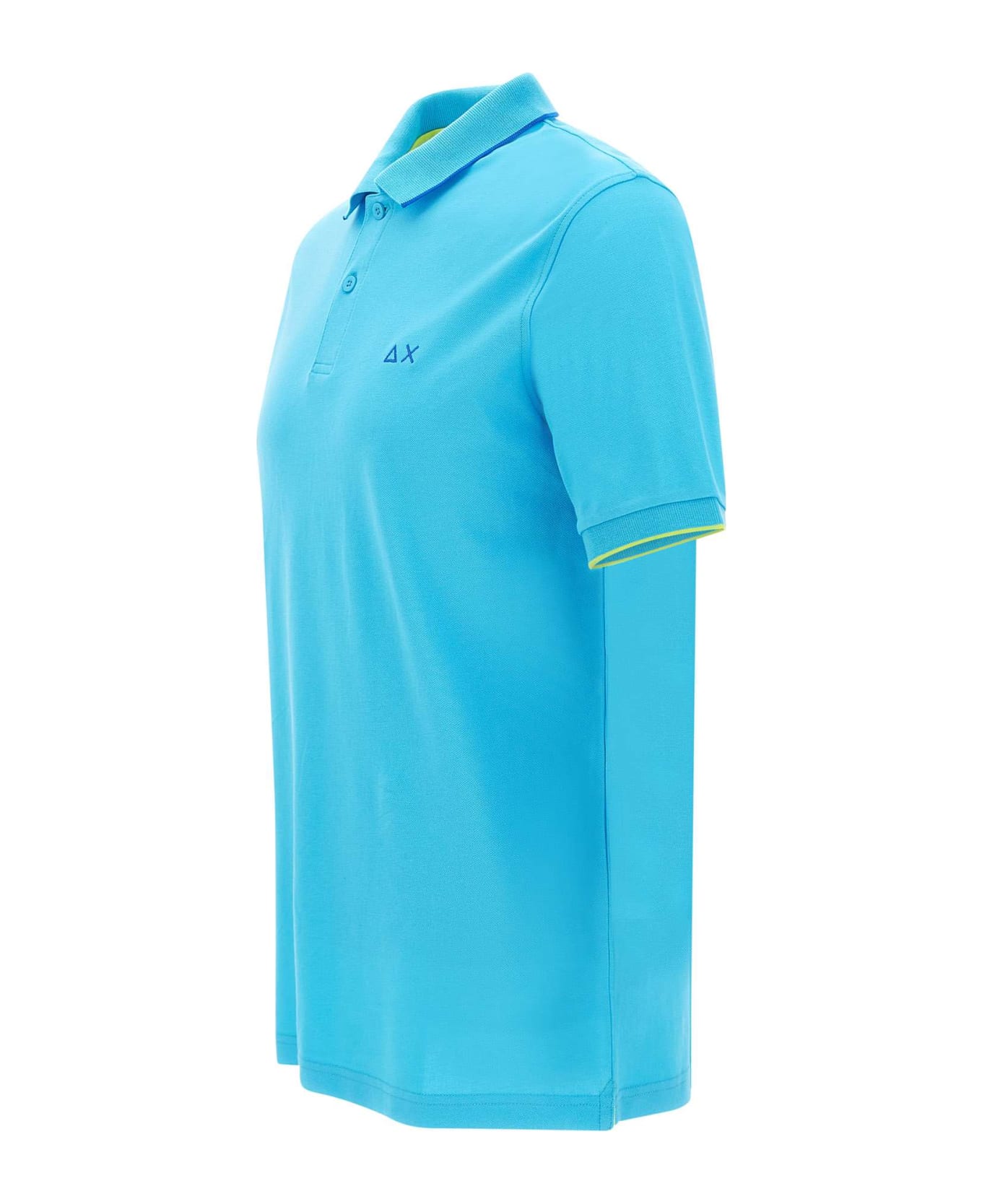 Sun 68 "small Stripe" Polo Shirt Cotton - LIGHT BLUE