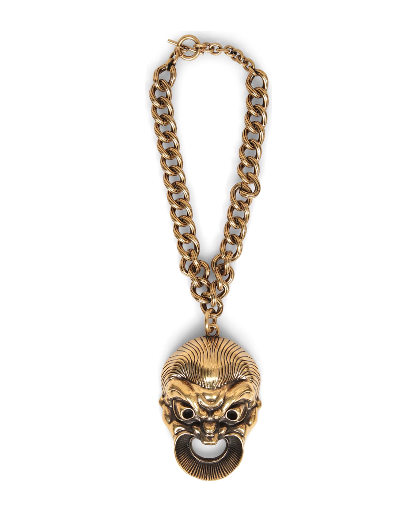 Etro Gold Theater Mask Necklace - Metallic