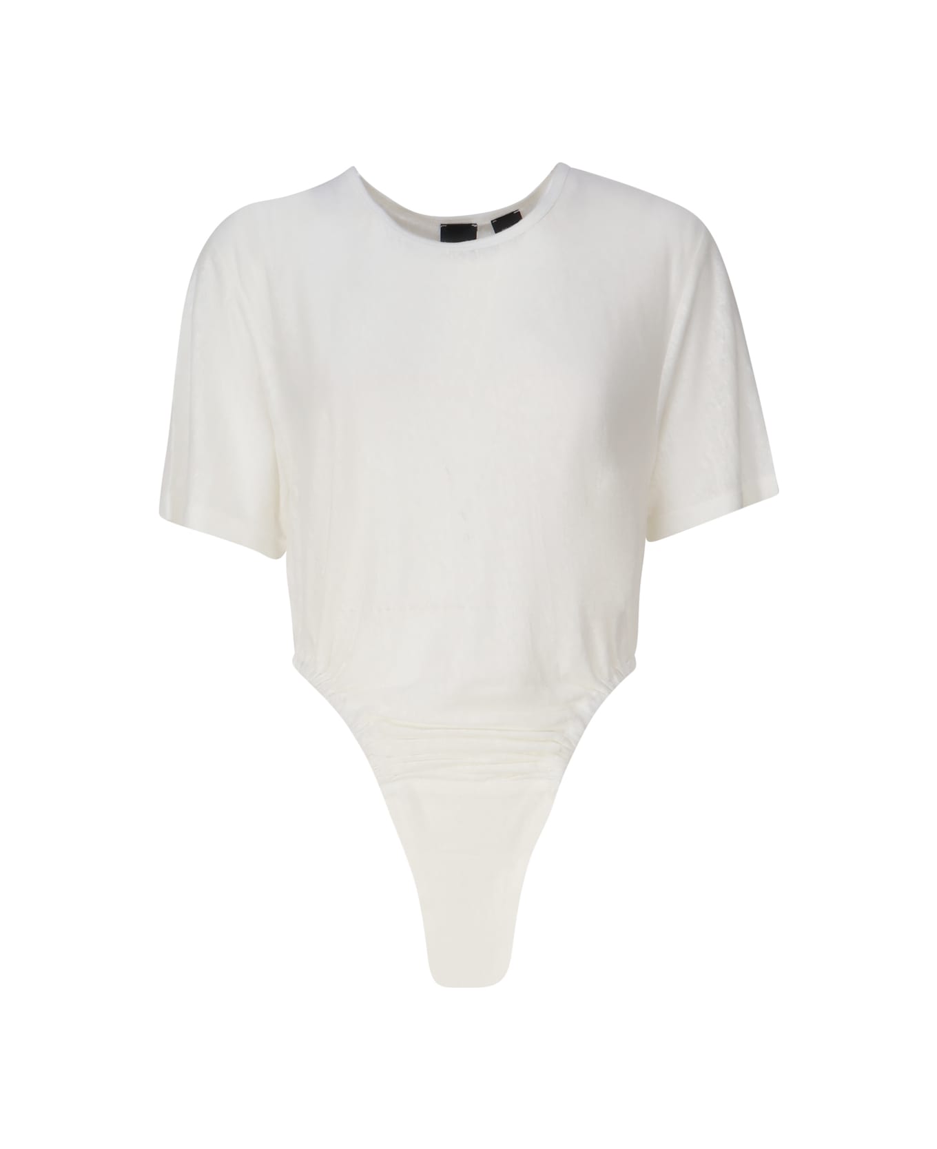 Pinko Bodysuit In Slub Linen Fabric - White ボディスーツ