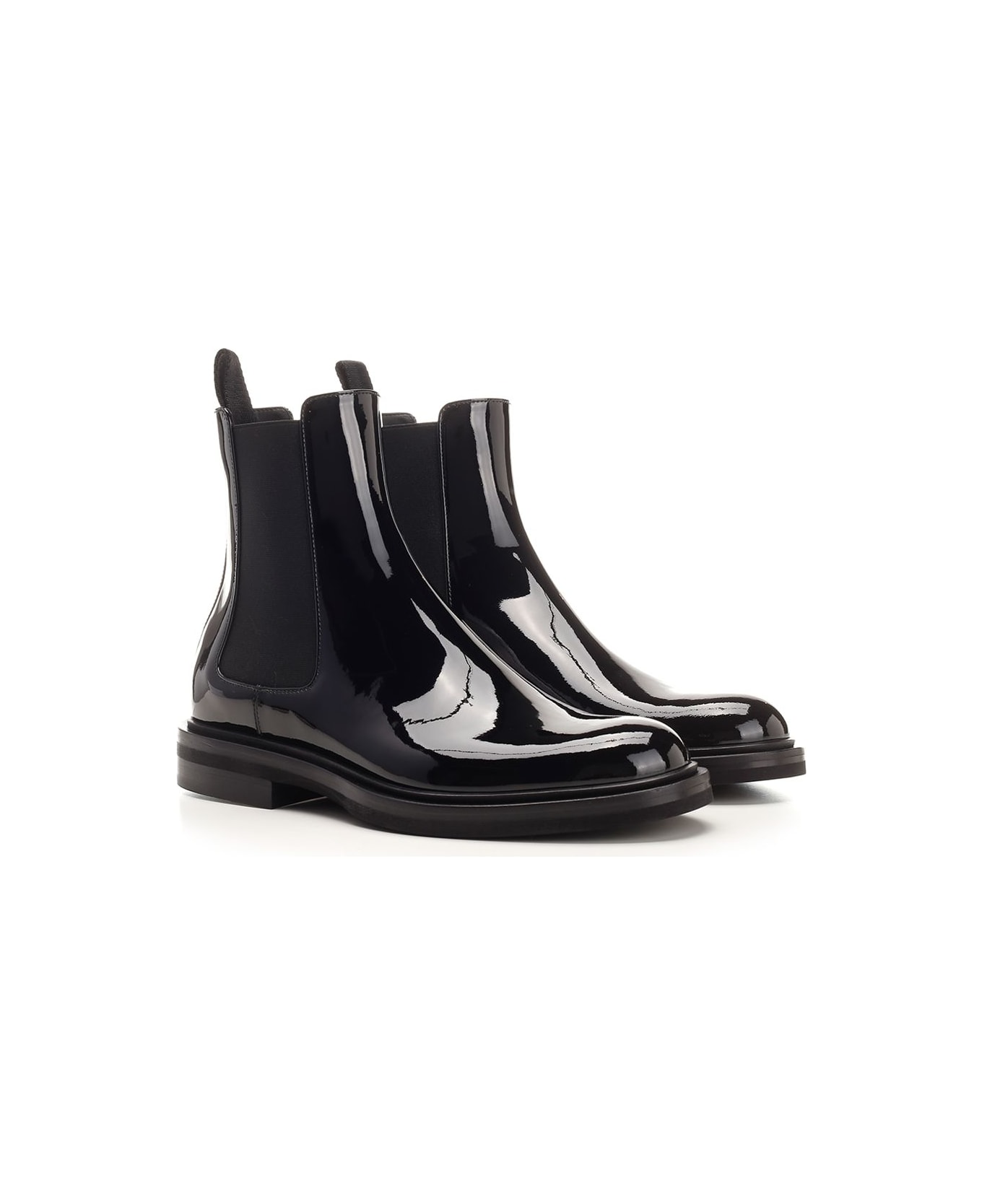 Dolce & Gabbana Black Patent Leather Beatles - Black ブーツ