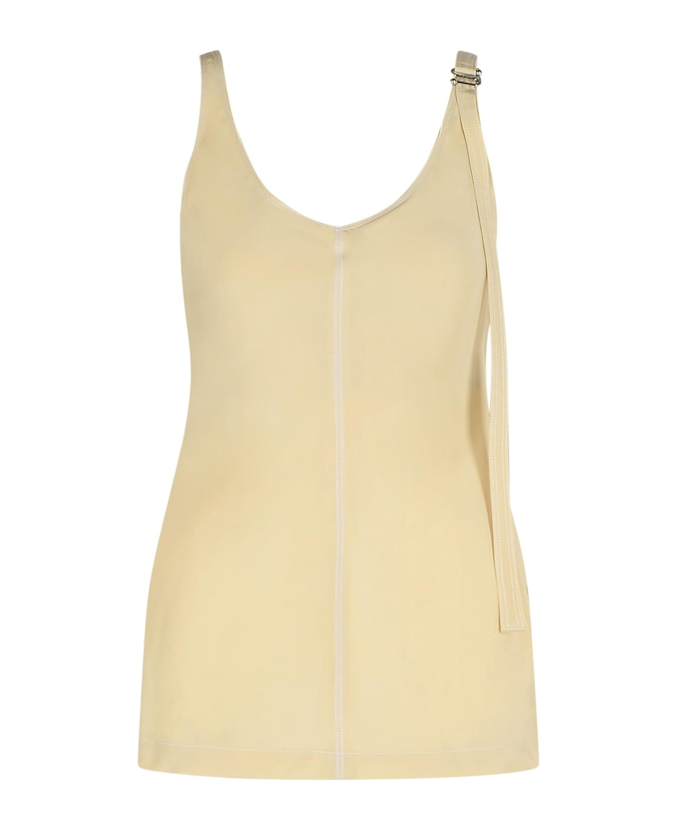 SportMax 
waser
 Beige Viscose Tank Top - Ivory