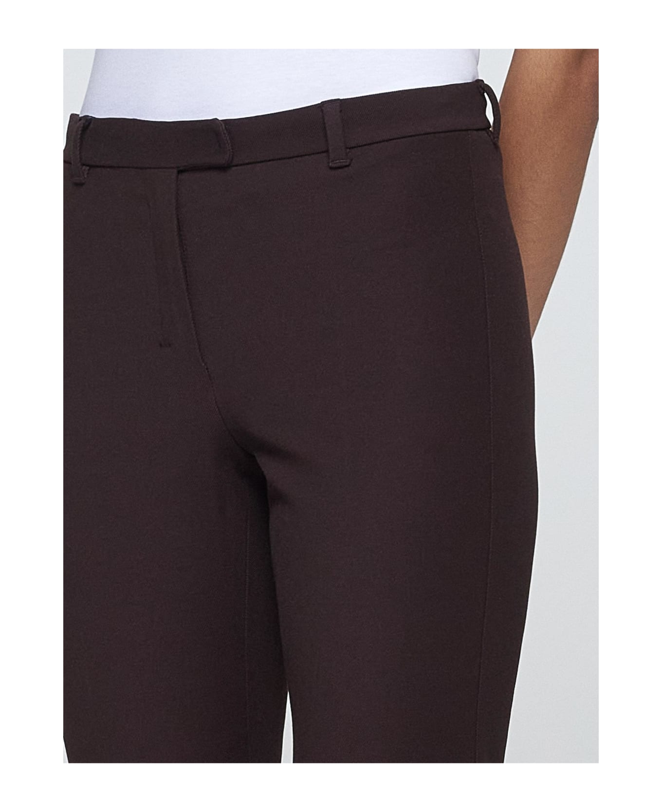 'S Max Mara Umanita Cotton-blend Trousers - Bordeaux