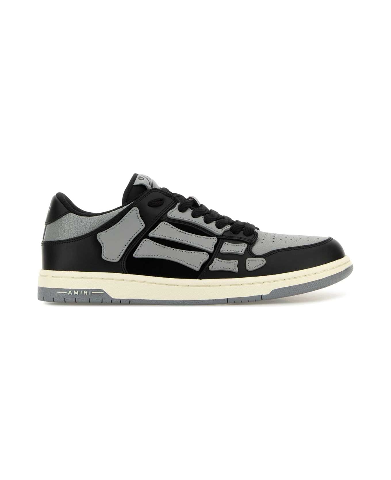 AMIRI Two-tone Leather Skel Sneakers - ASPHALT