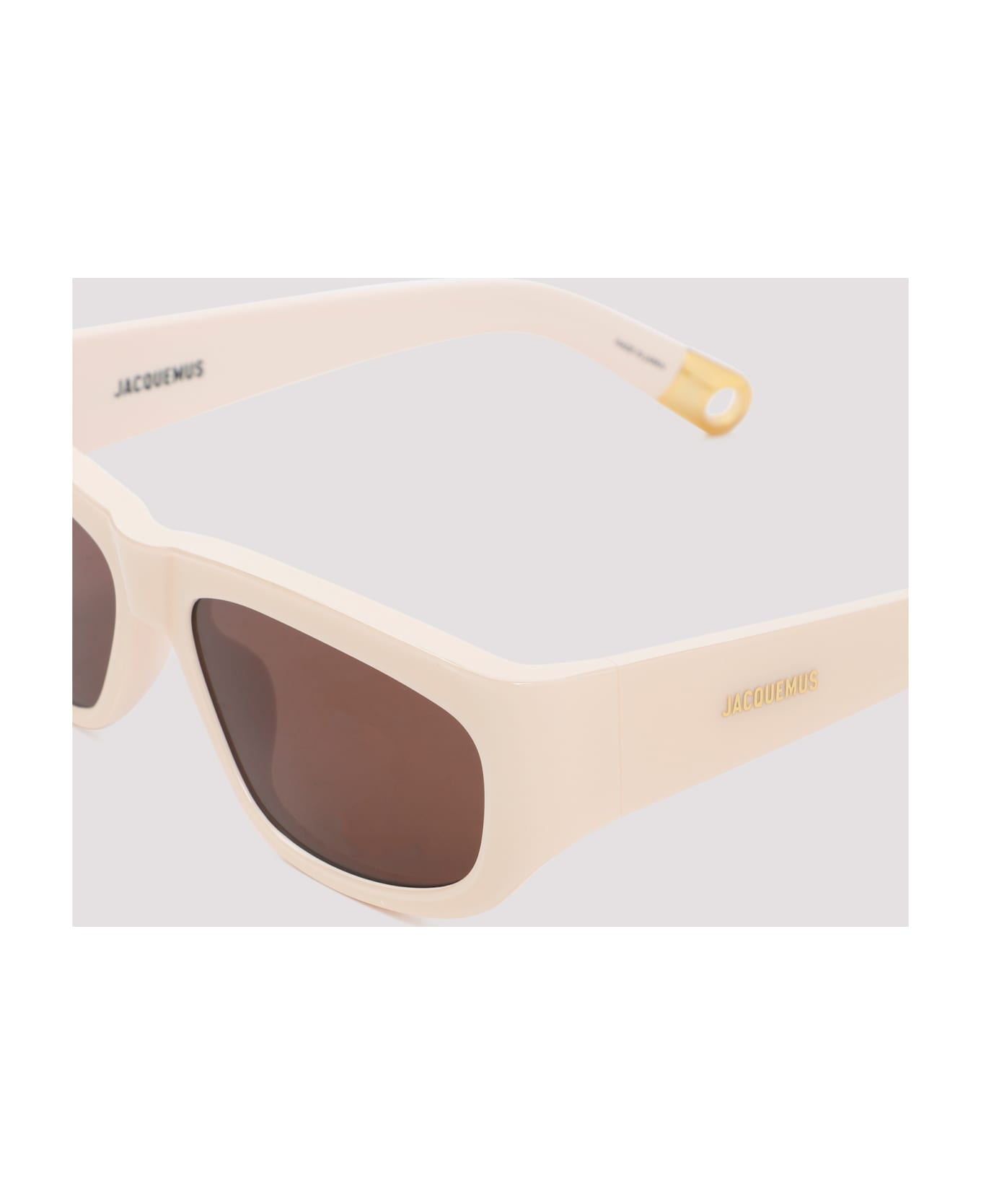 Jacquemus Pilota Sunglasses - Cream Yellow Gold Brown