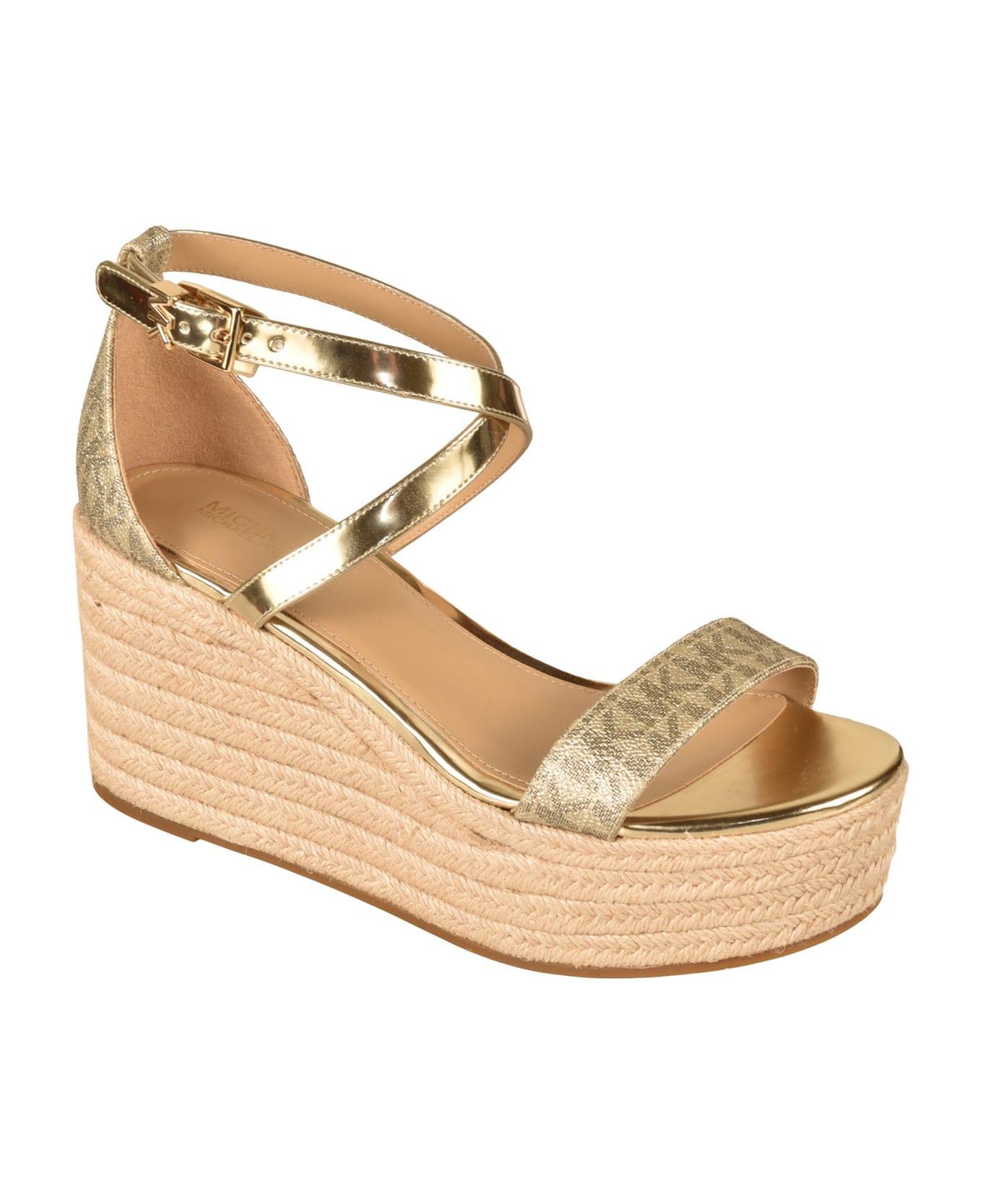 Michael Kors Serena Wedge Sandals - Pale Gold