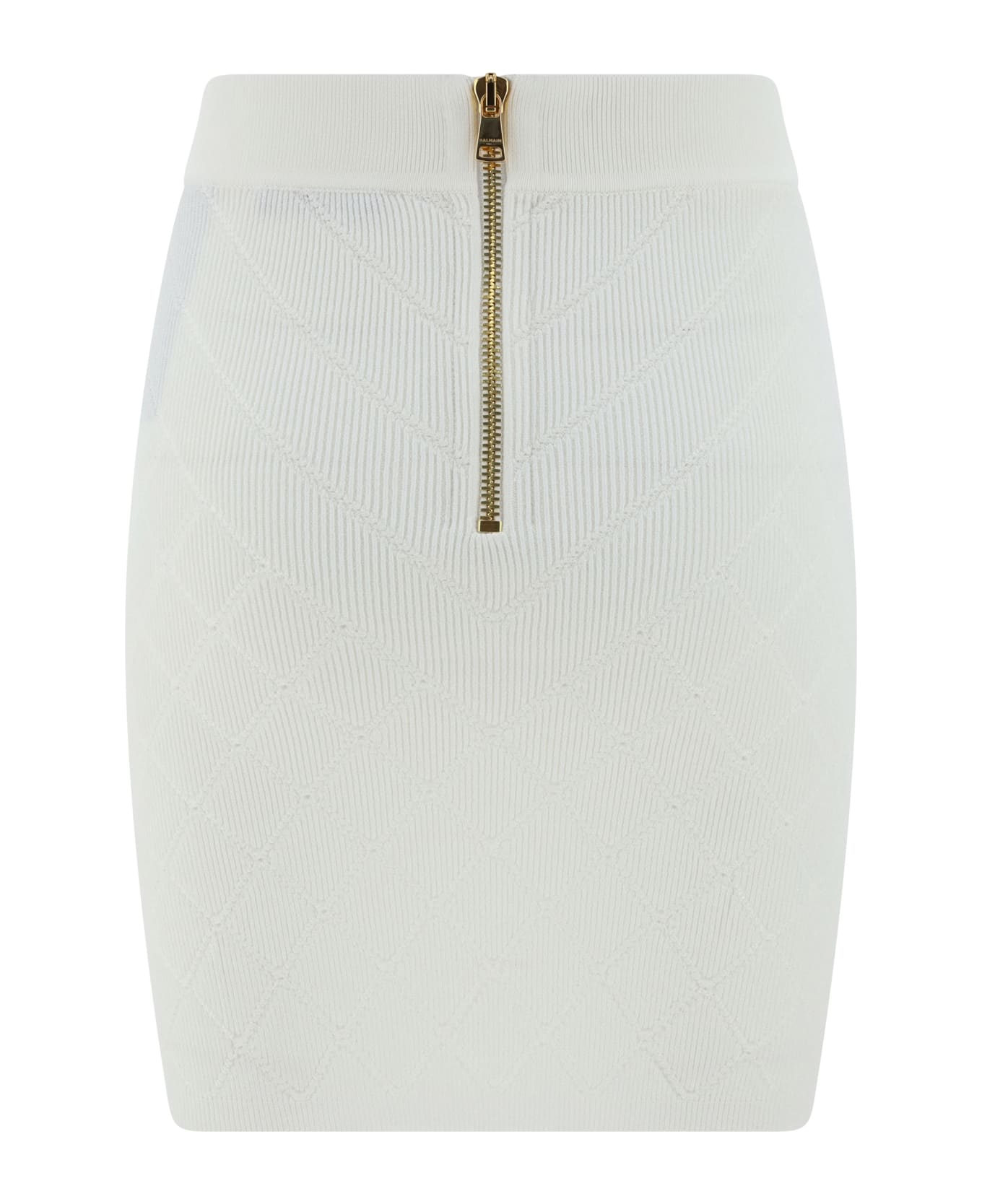Balmain 6-button Knit Skirt - 0fa Blanc