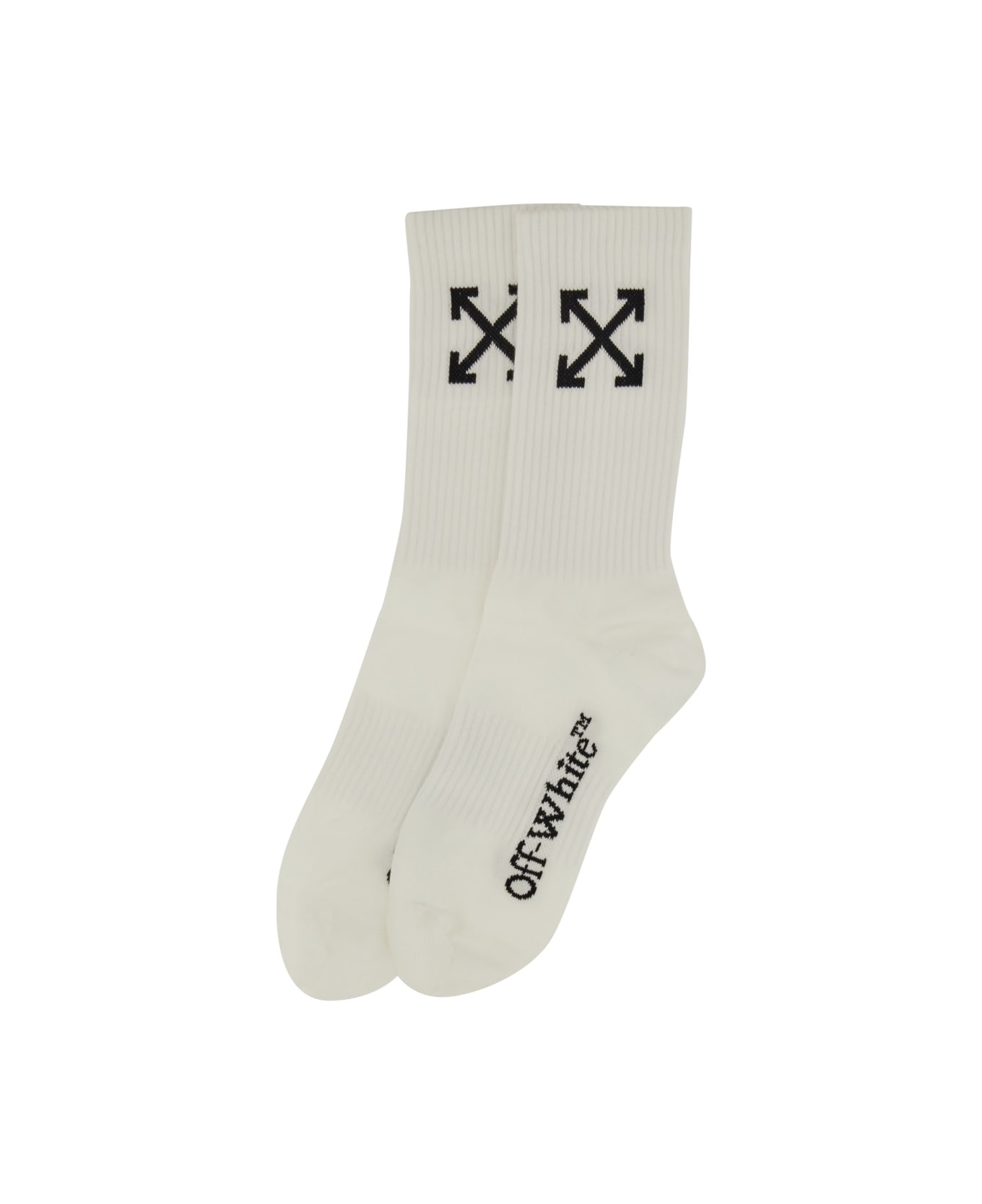 Off-White Medium Socks With "arrow" Pattern - WHITE
