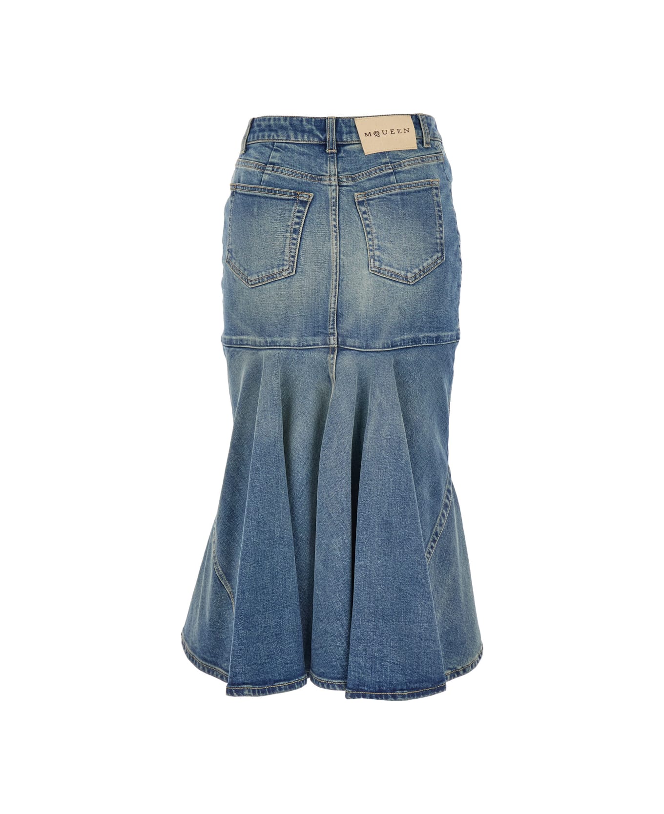 Alexander McQueen Denim Skirt - Blu