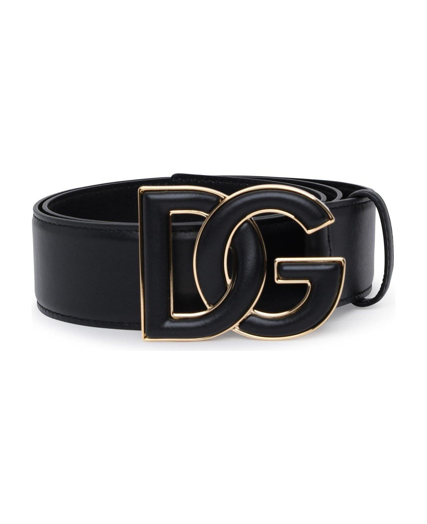 Dolce & Gabbana Dg Logo Plaque Buckle Belt - Nero