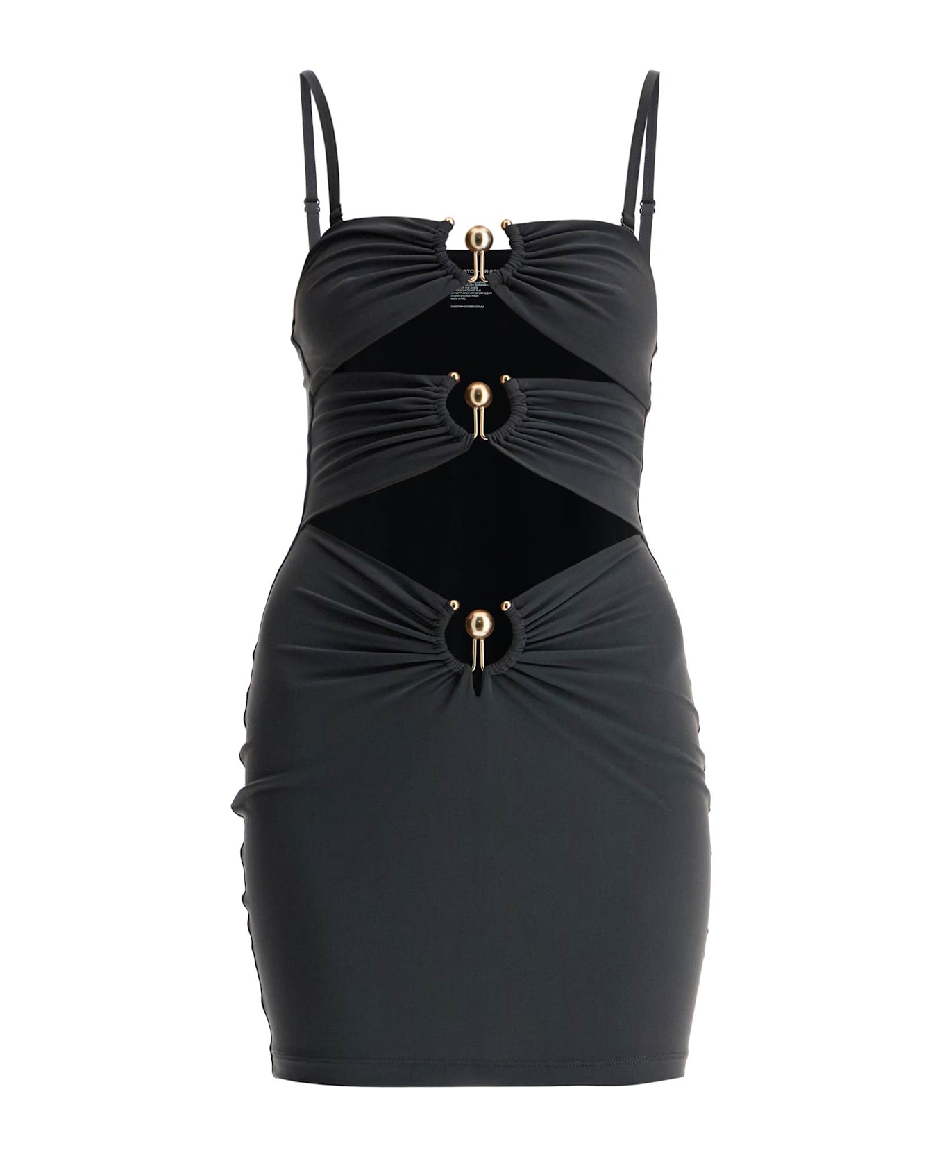 Christopher Esber Mini Pierced Orbit Dress - CHARCOAL (Grey)