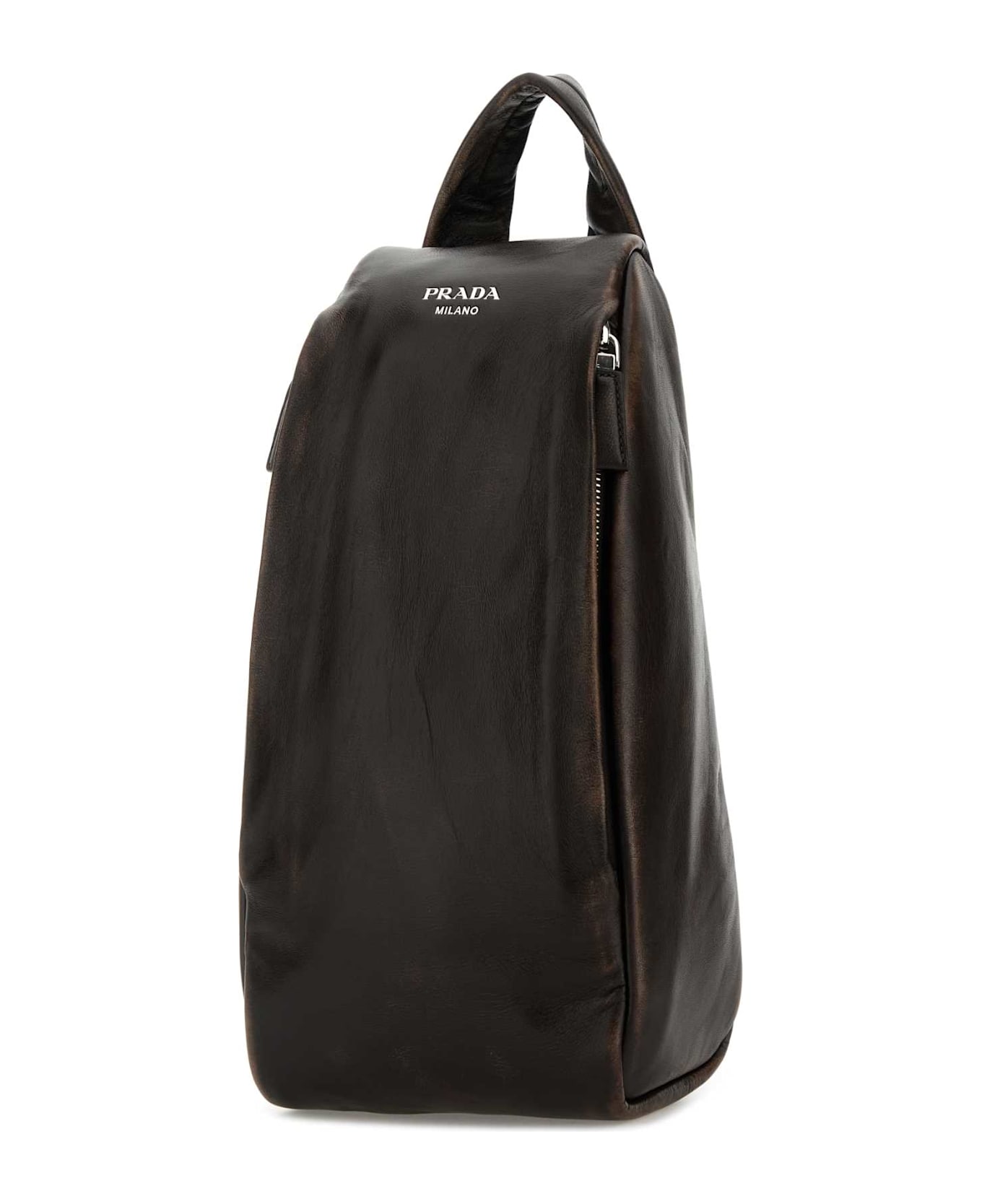 Prada Dark Brown Nappa Leather Backpack - MORO
