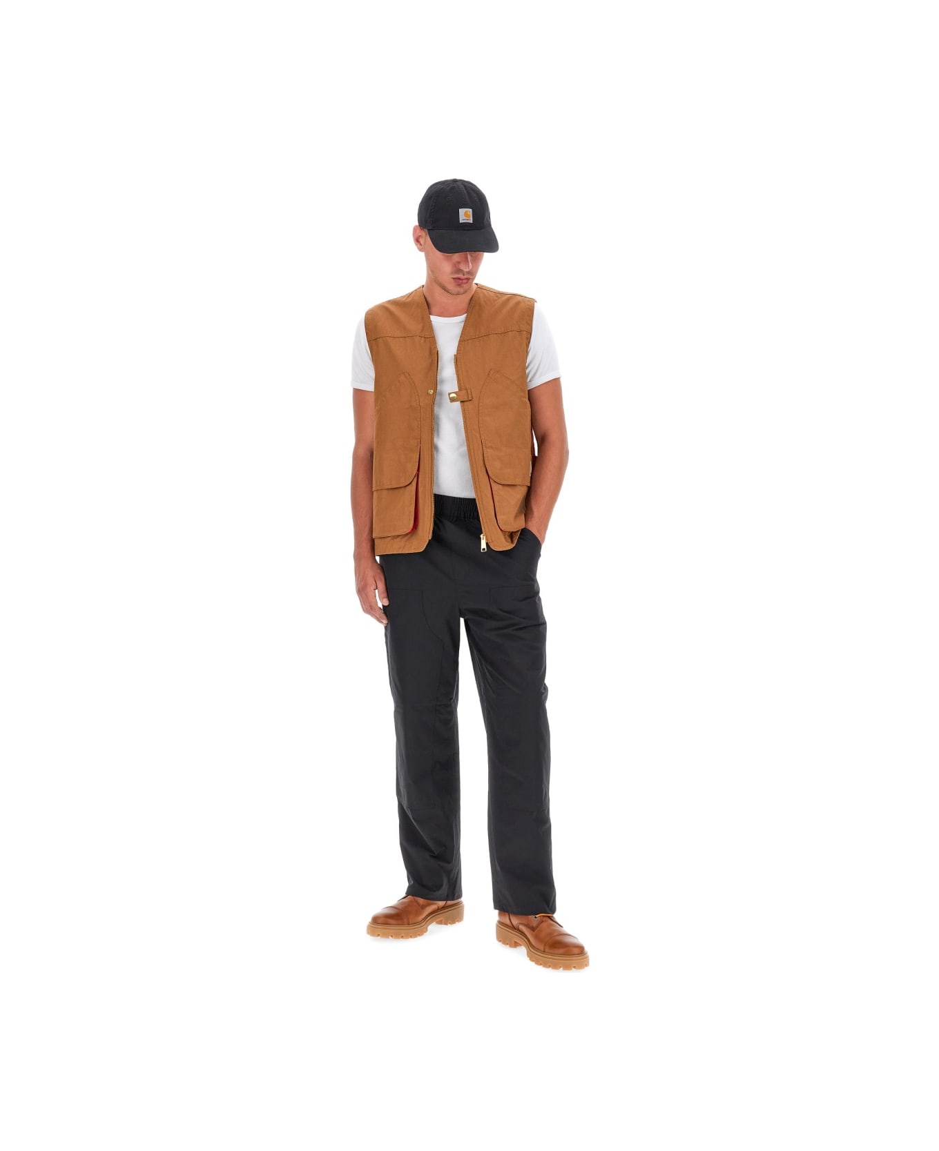 Carhartt Vests With Logo - BROWN