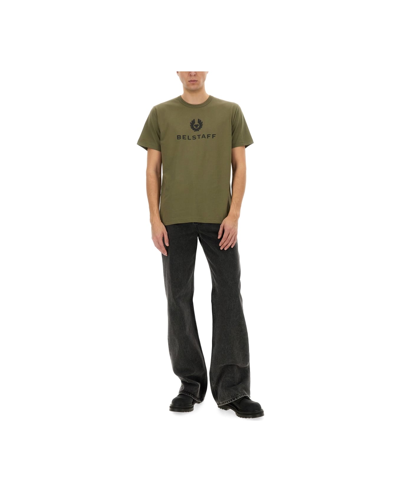 Belstaff T-shirt With Logo - MILITARY GREEN