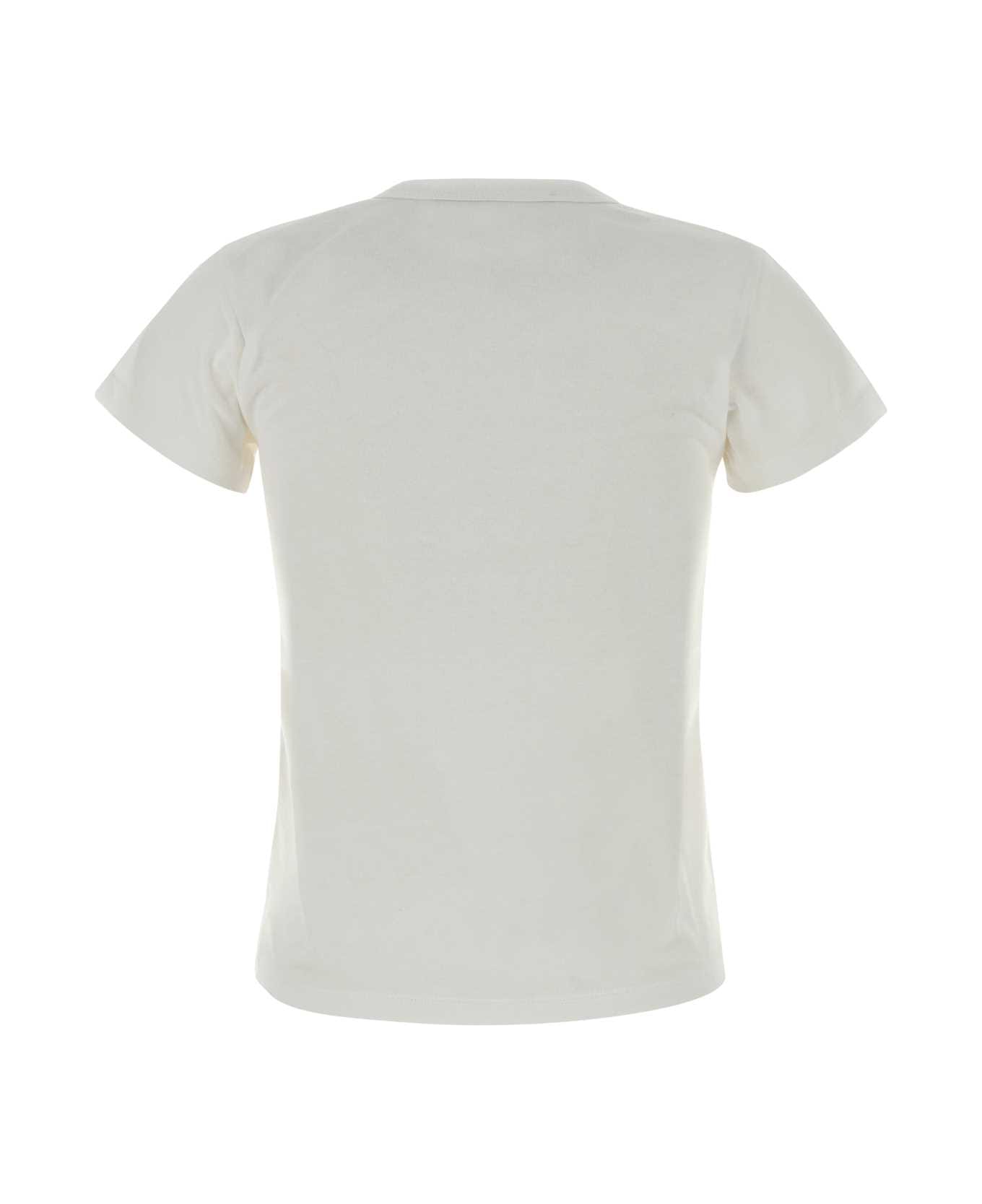 Valentino Garavani White Cotton T-shirt - BIANCOROSSO