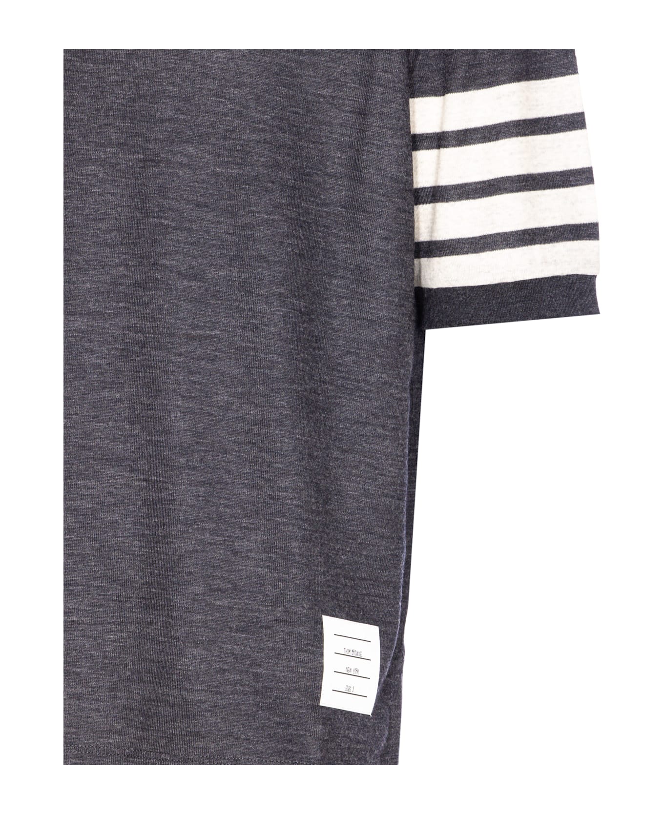 Thom Browne 4bar Short Sleeves Sweater - Grey