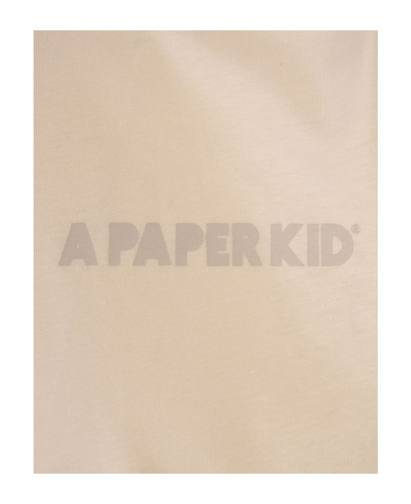 A Paper Kid Sand T-shirt With Logo - BEIGE