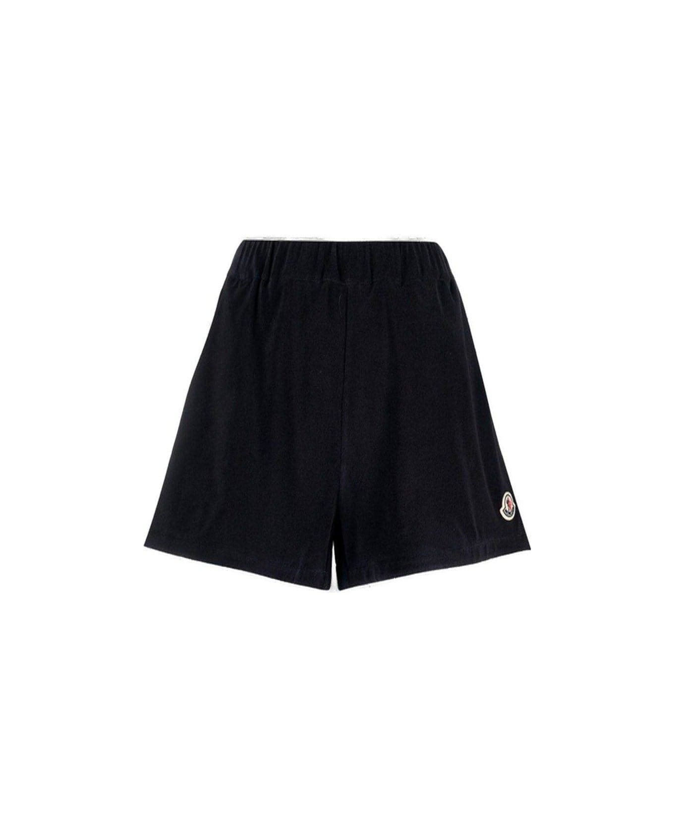 Moncler Logo Patch Elasticated Waist Shorts - Blue