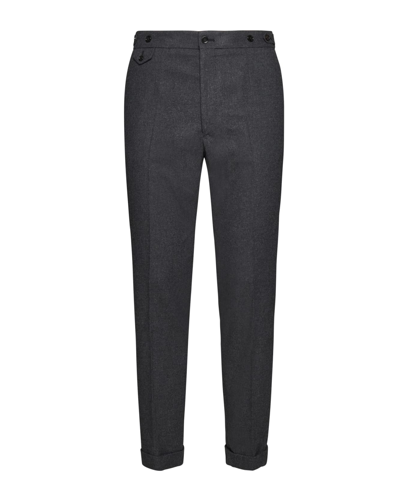 Dolce & Gabbana Button Back Patch Logo Trousers - Antracite scuro